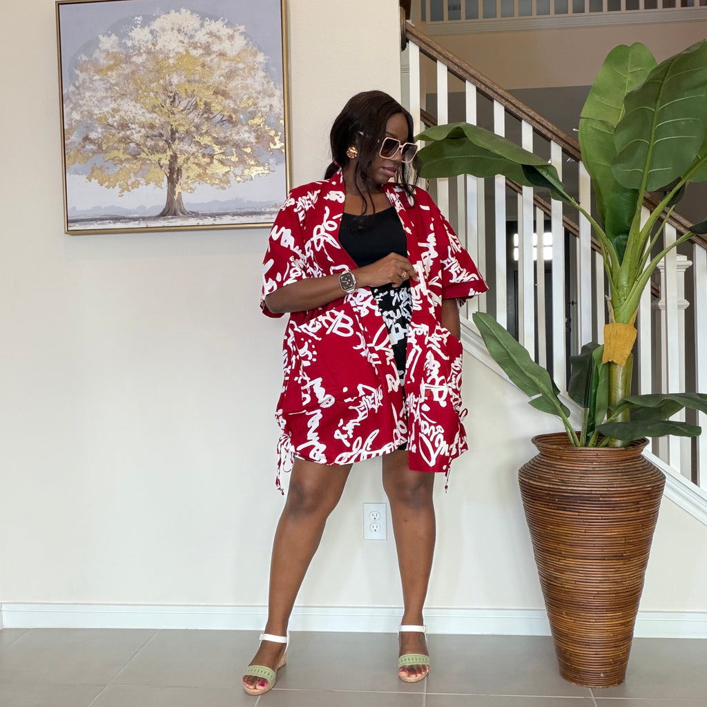 Ankara Kimono & Knicker Set: African Print Boho Lounge Outfit