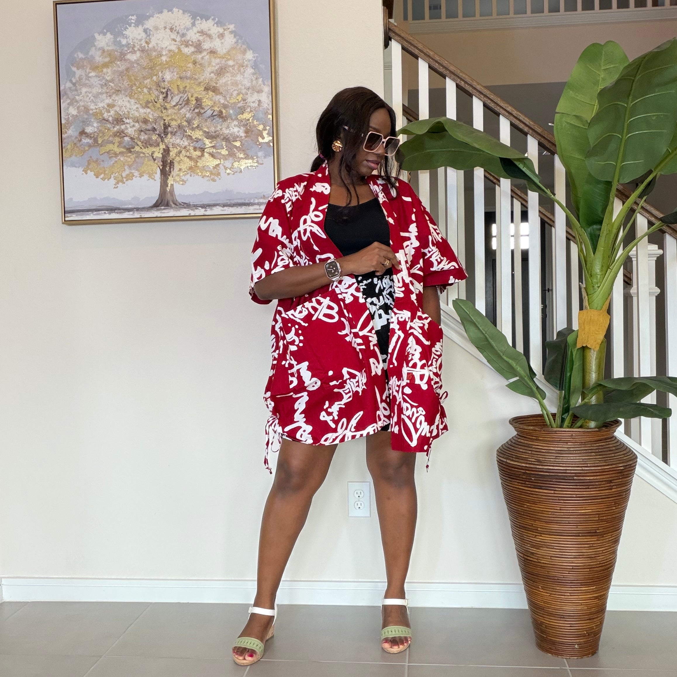 Ankara Kimono & Knicker Set: African Print Boho Lounge Outfit