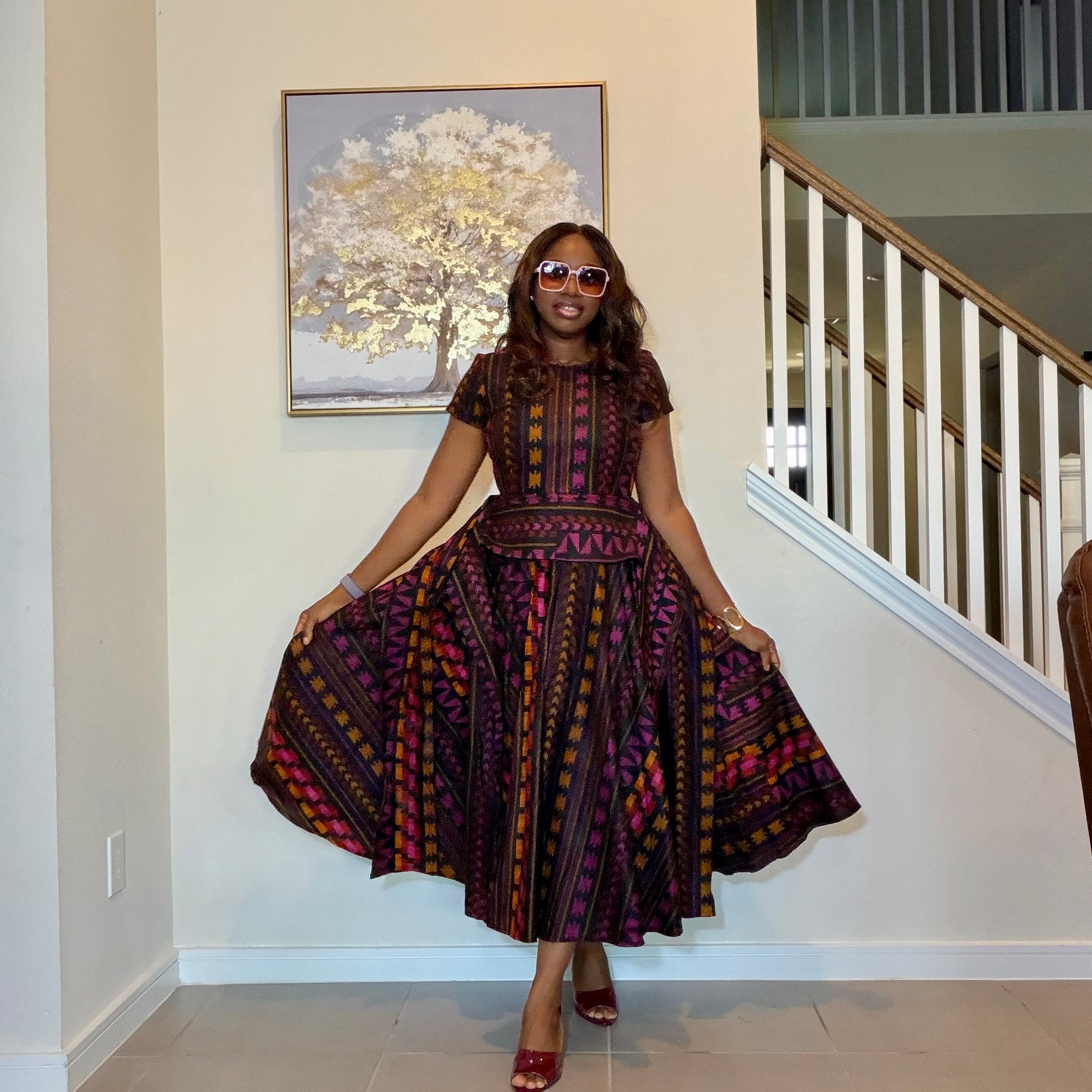 Ankara Flare Maxi Dress