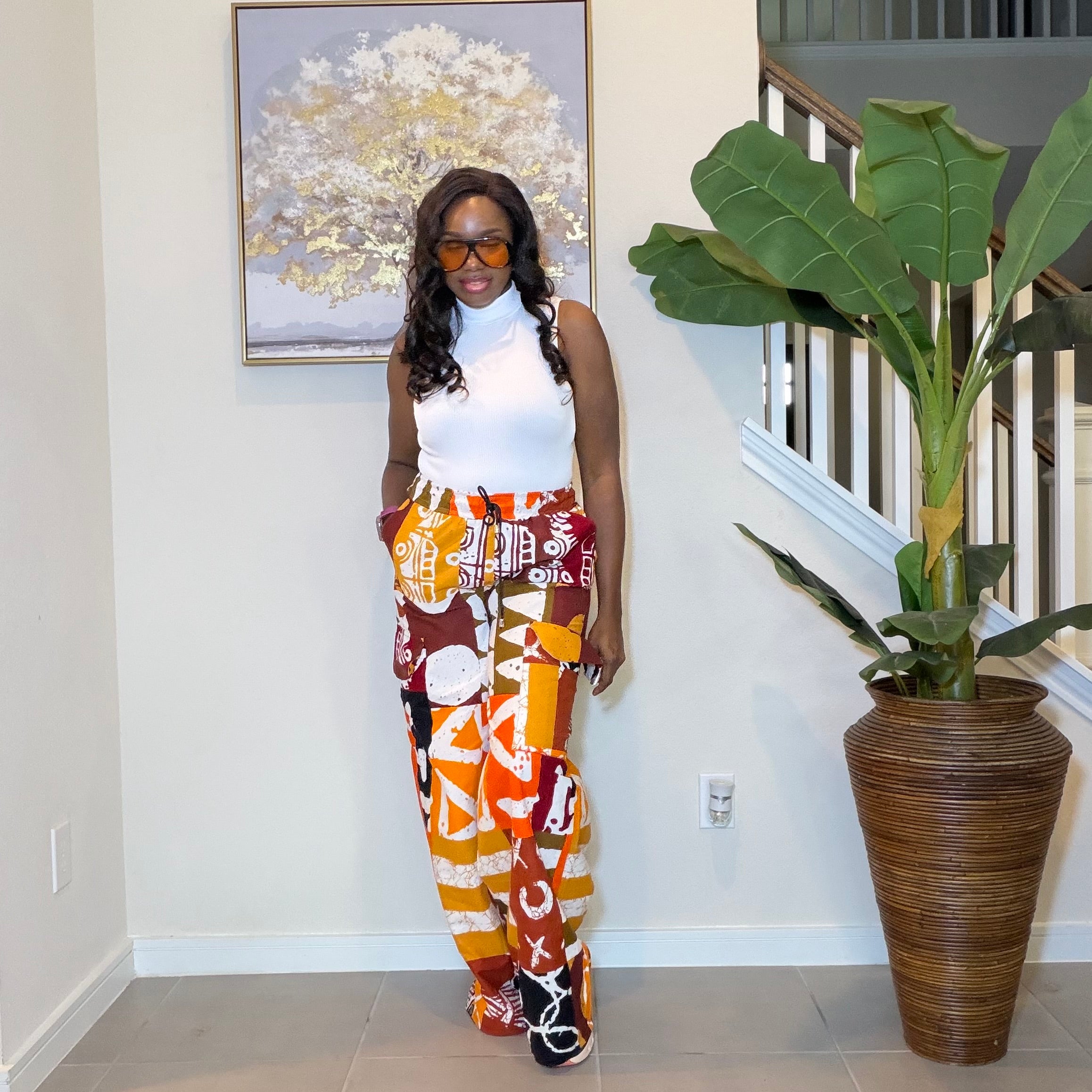 Ankara Print Trousers, Wide‑Leg African Pants