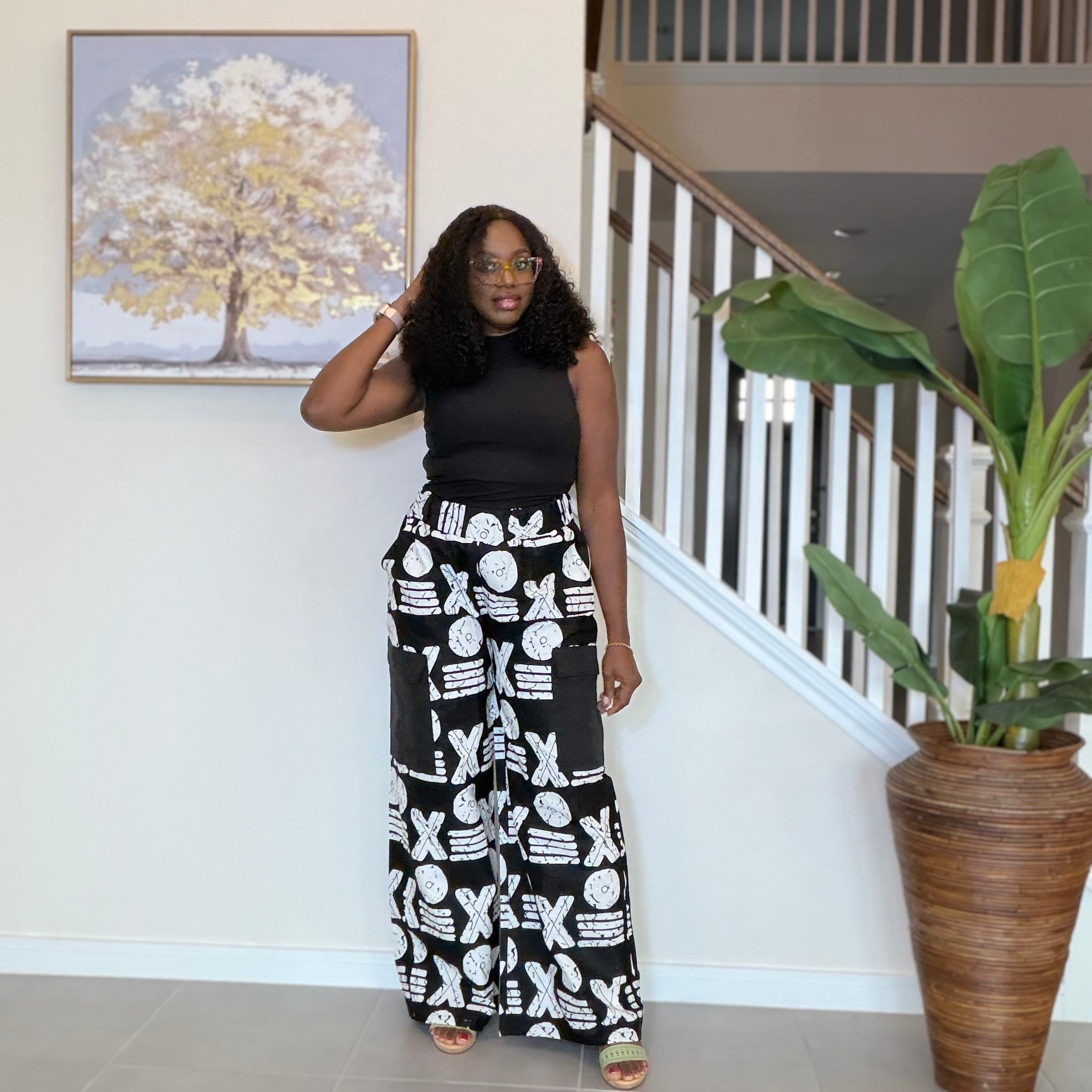 High Waist Ankara Pants: African Print Wide Leg Trousers
