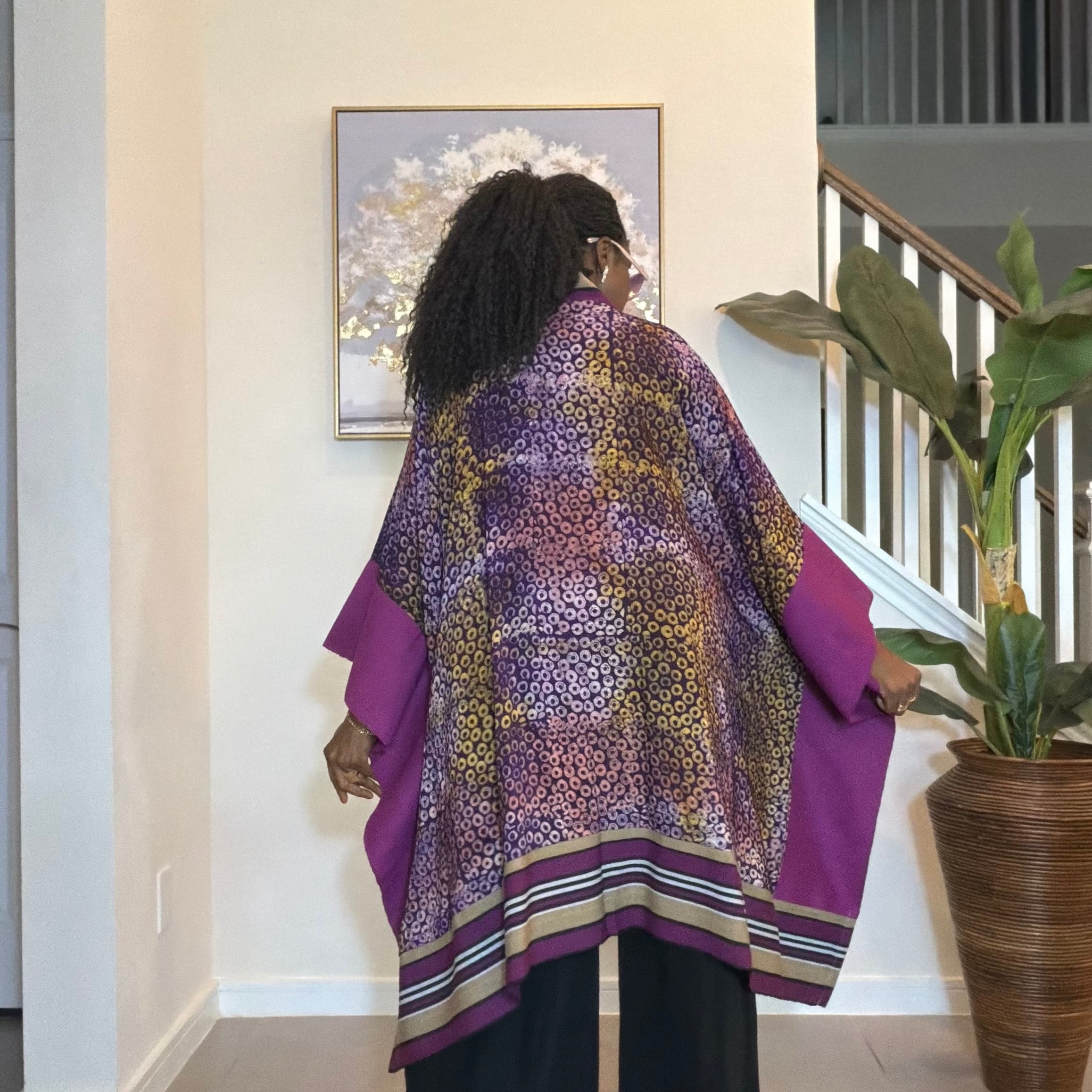 African Adire and Aso Oke Kimono, African print kimono, African fashion, Handmade African Print Robe, Boho Nigerian Fashion