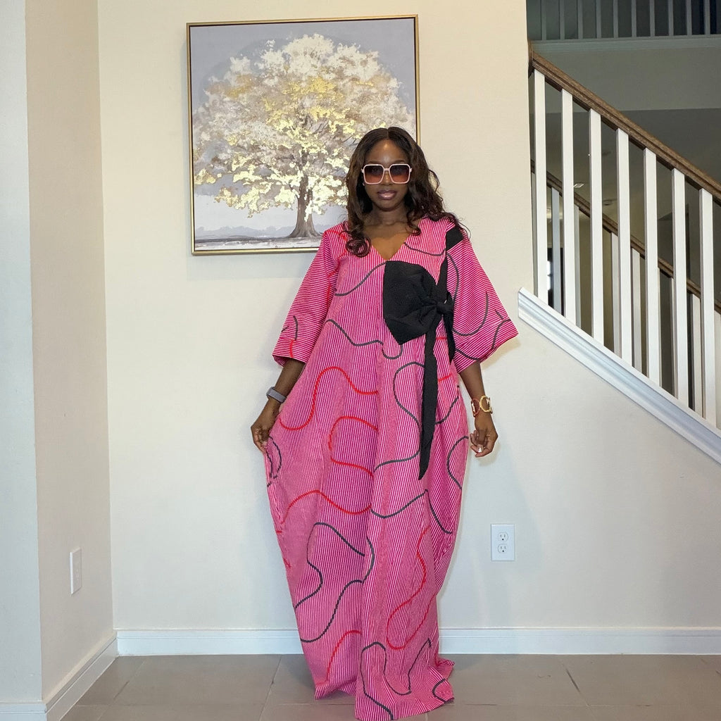 Ankara Bubu Dress with Statement Bow