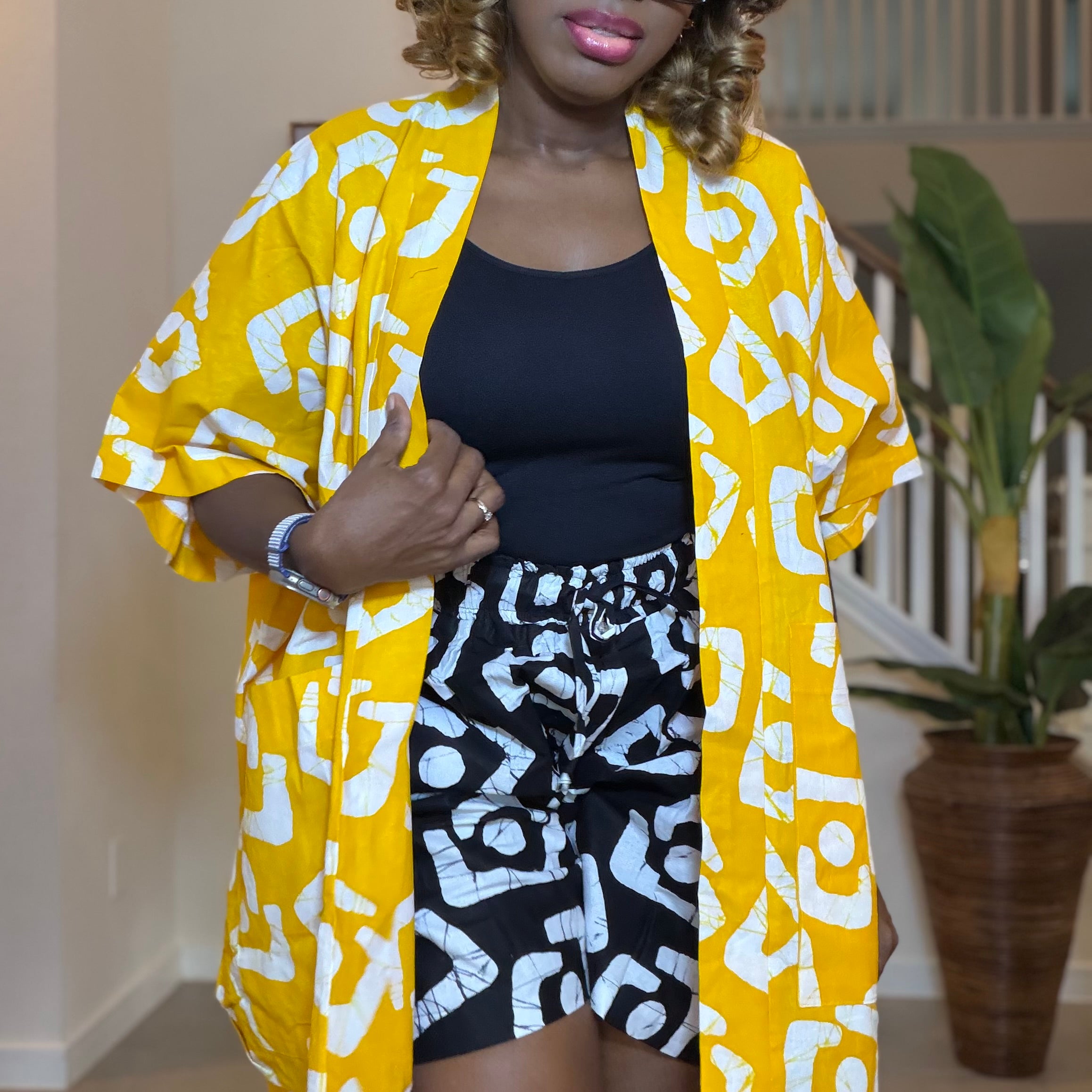 Ankara Kimono and Knicker Set: African Print Boho Lounge Outfit