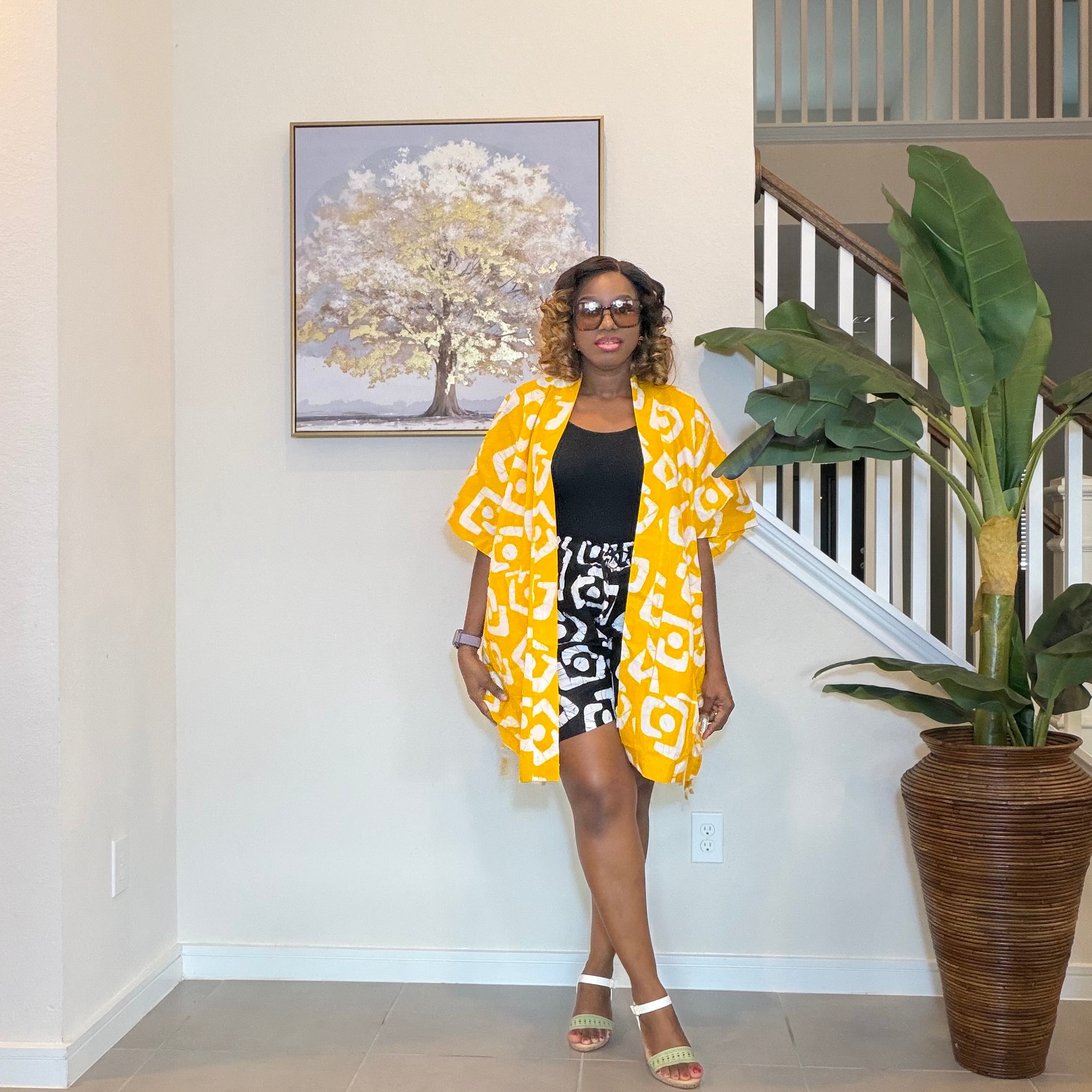 Ankara Kimono and Knicker Set: African Print Boho Lounge Outfit