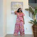 Adire Printed Wide-Leg Jumpsuit