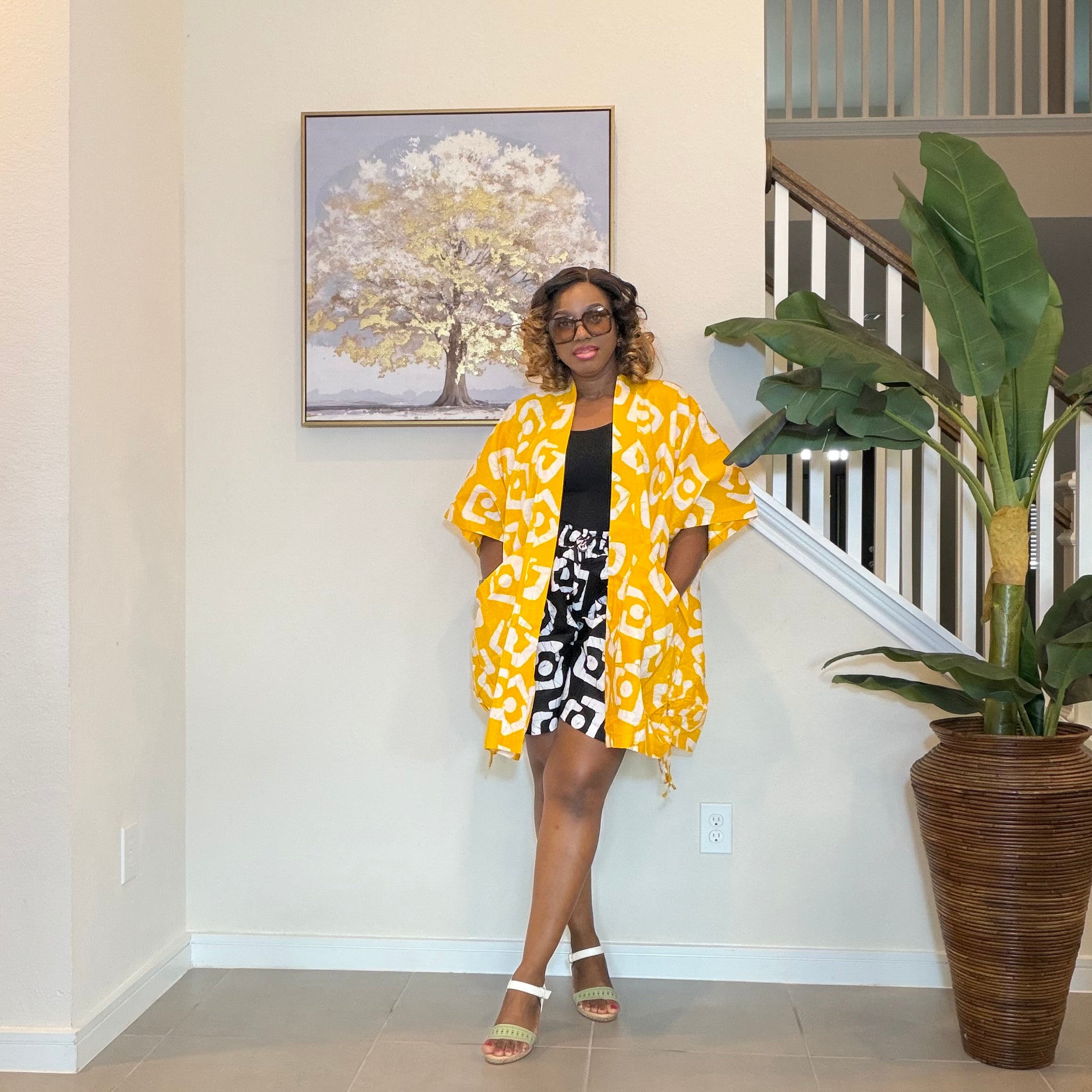 Ankara Kimono and Knicker Set: African Print Boho Lounge Outfit