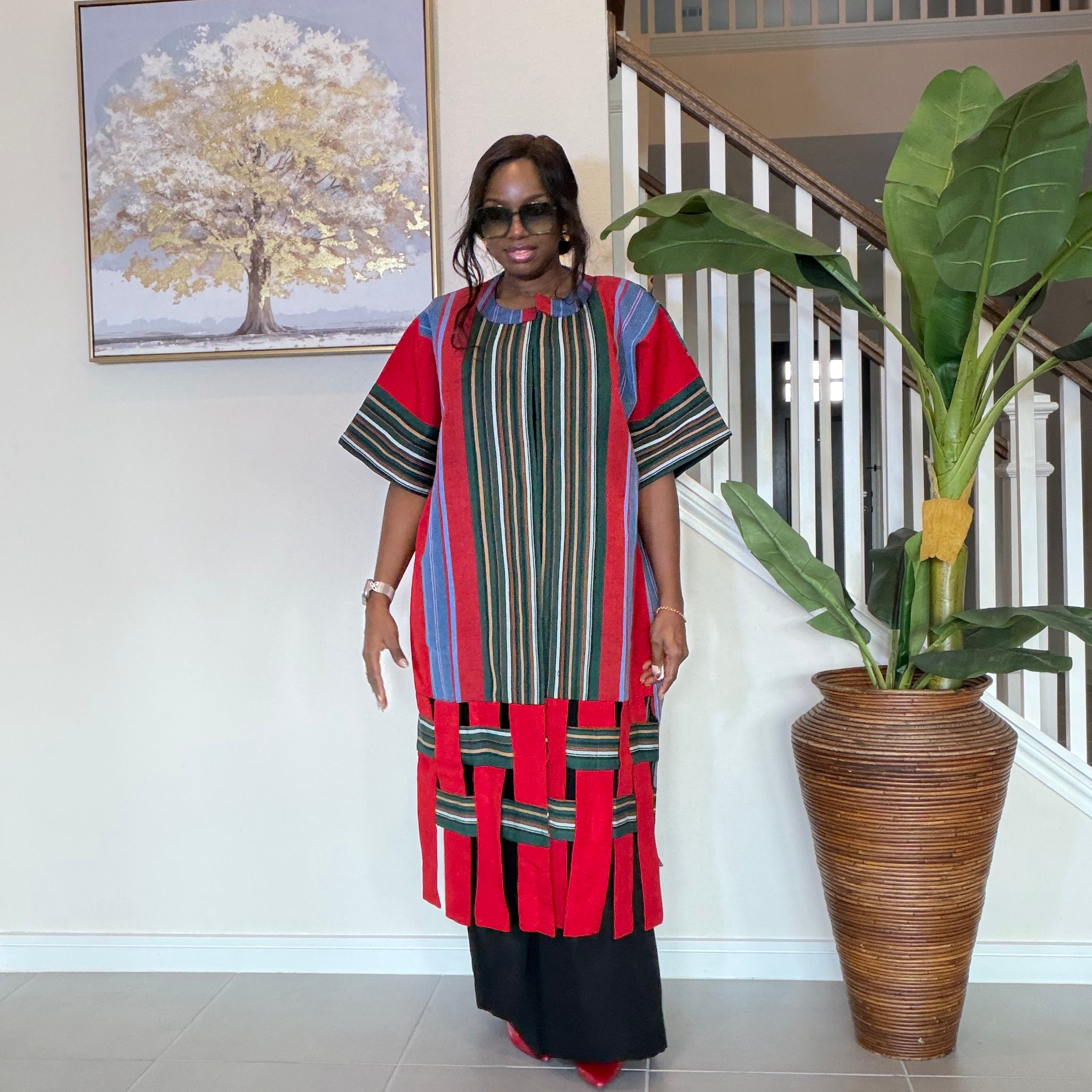 Handwoven Aso Oke Kimono Jacket | Nigerian Yoruba Fabric, Boho Coat