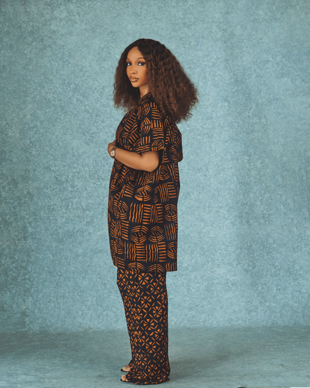 Ankara Pants Set | Tribal Kimono Jacket, Top & Trousers