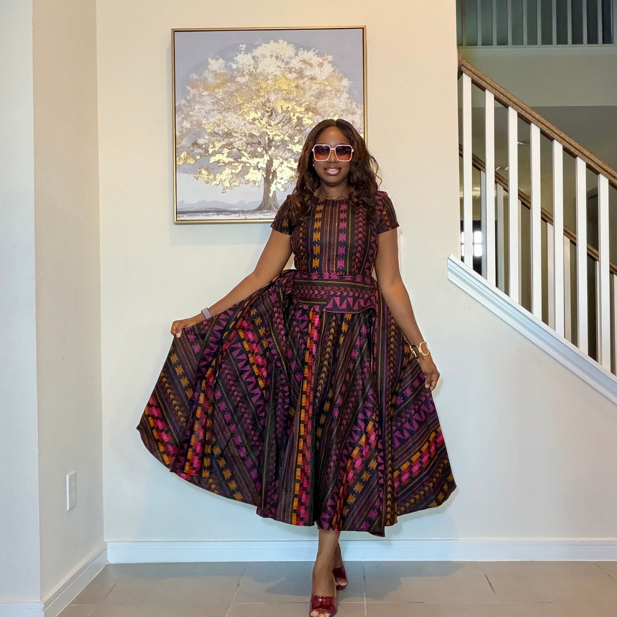 Ankara Flare Maxi Dress