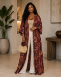 Adire Kimono, Maxi Boho Cover Up, Festival Kimono