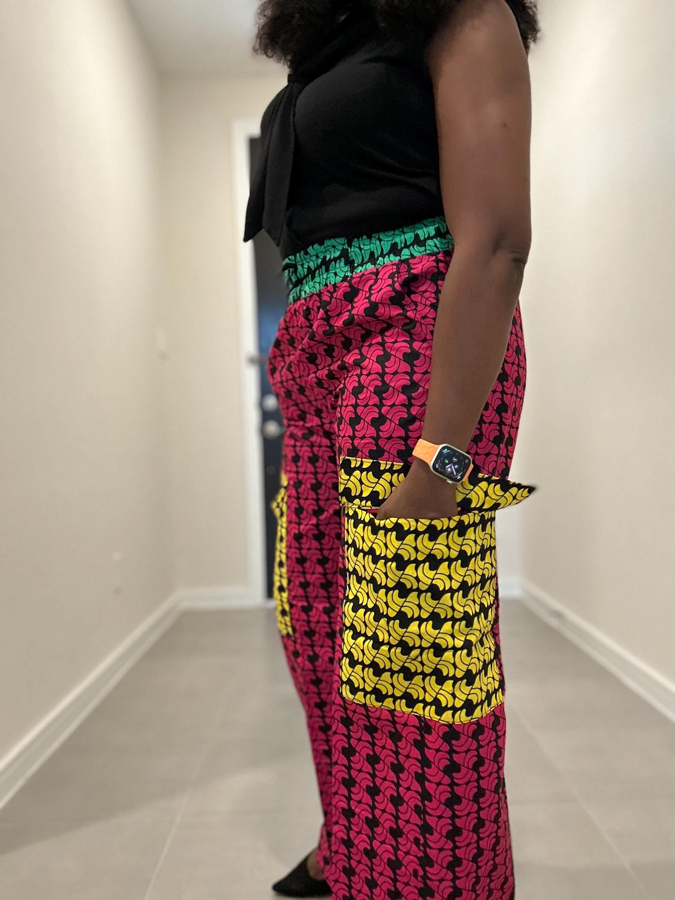 Ankara Cargo Pants: Bold African Print, Relaxed Fit