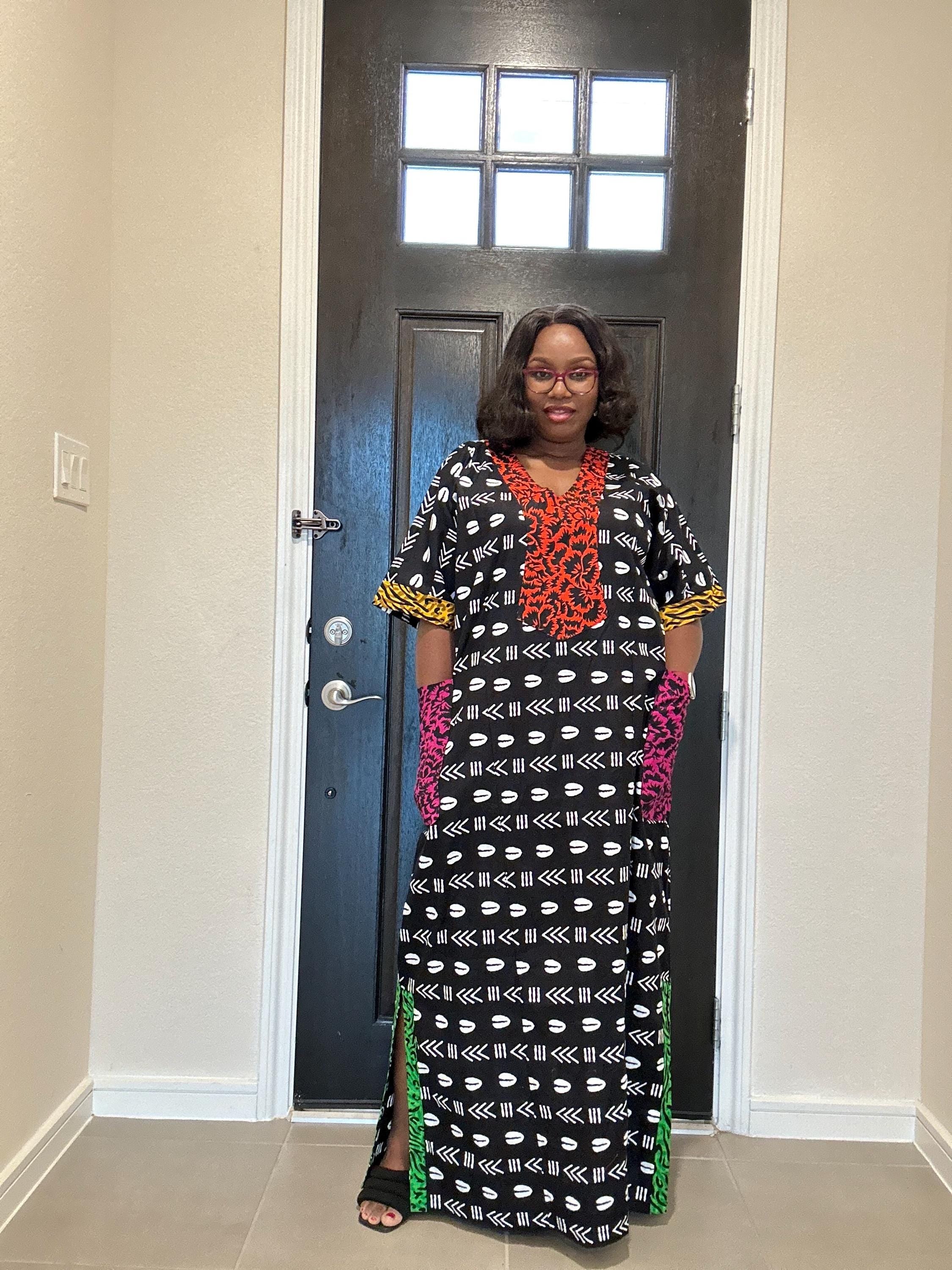 African Print Dress: Short Ankara Dress with Colorful Patch