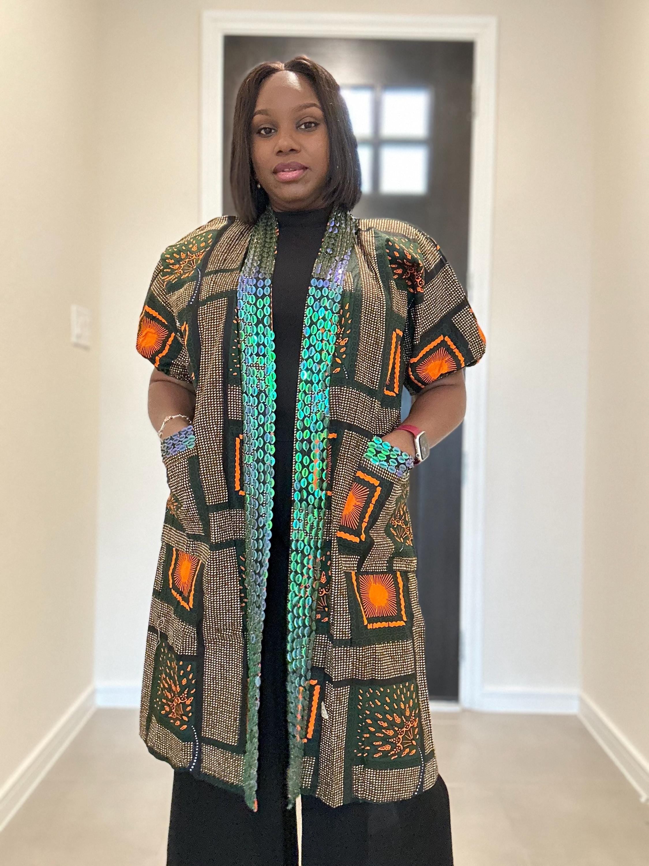 Beaded Ankara Kimono