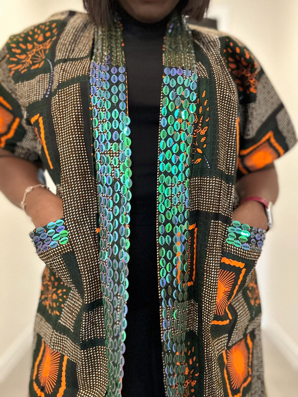 Beaded Ankara Kimono