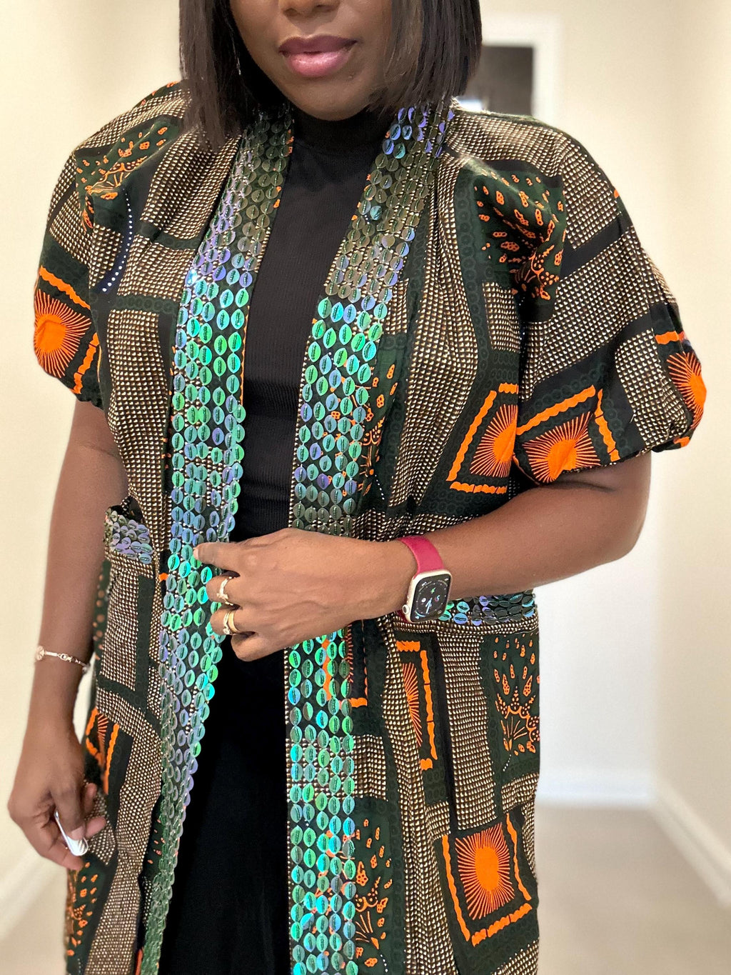 Beaded Ankara Kimono