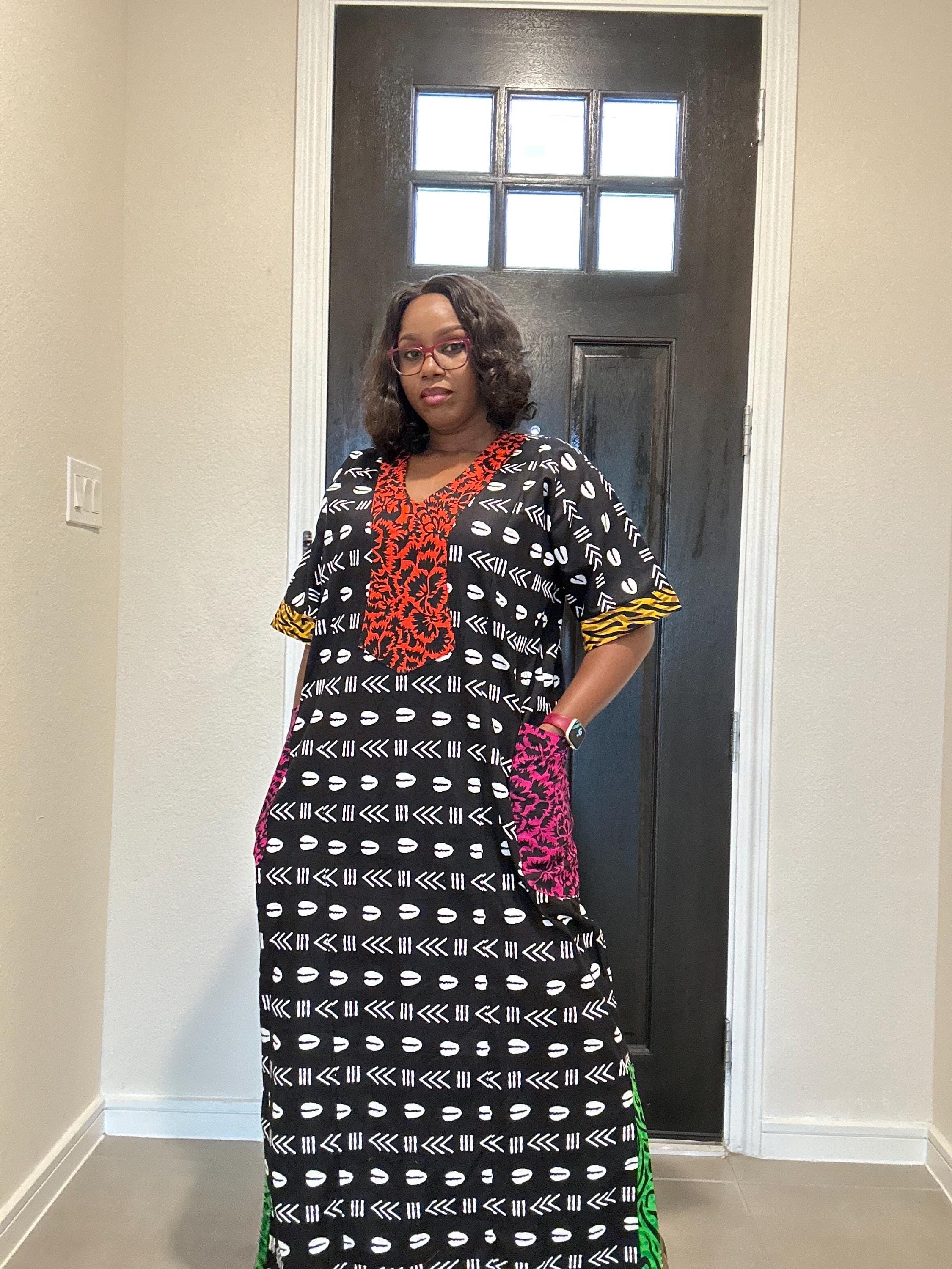 African Print Dress: Short Ankara Dress with Colorful Patch
