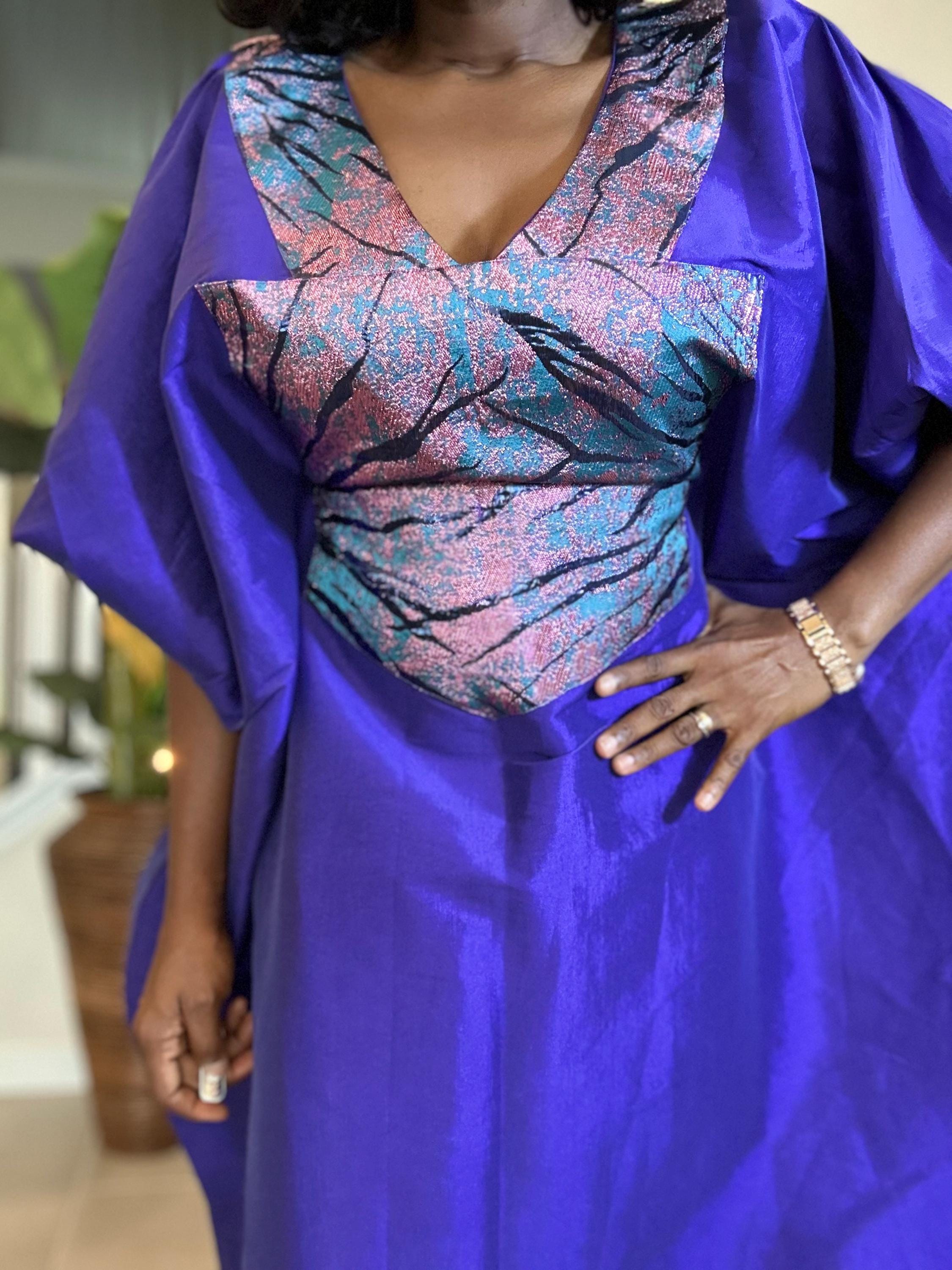Taffeta Bubu Dress: African Kaftan Gown - Flowy Maxi Boubou