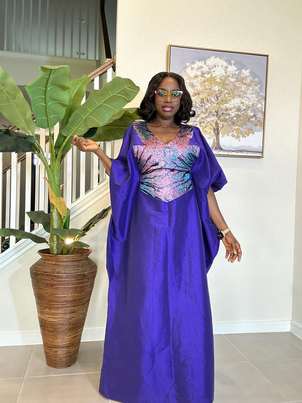 Taffeta Bubu Dress: African Kaftan Gown - Flowy Maxi Boubou