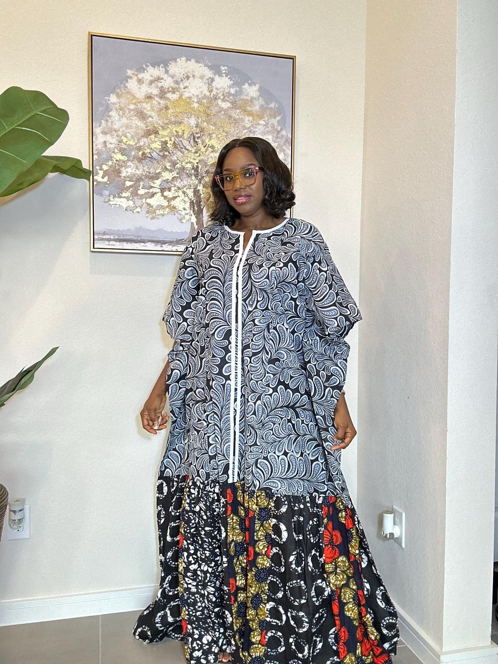 African Print Ankara Dress: Handmade Boho Fashion with Turban