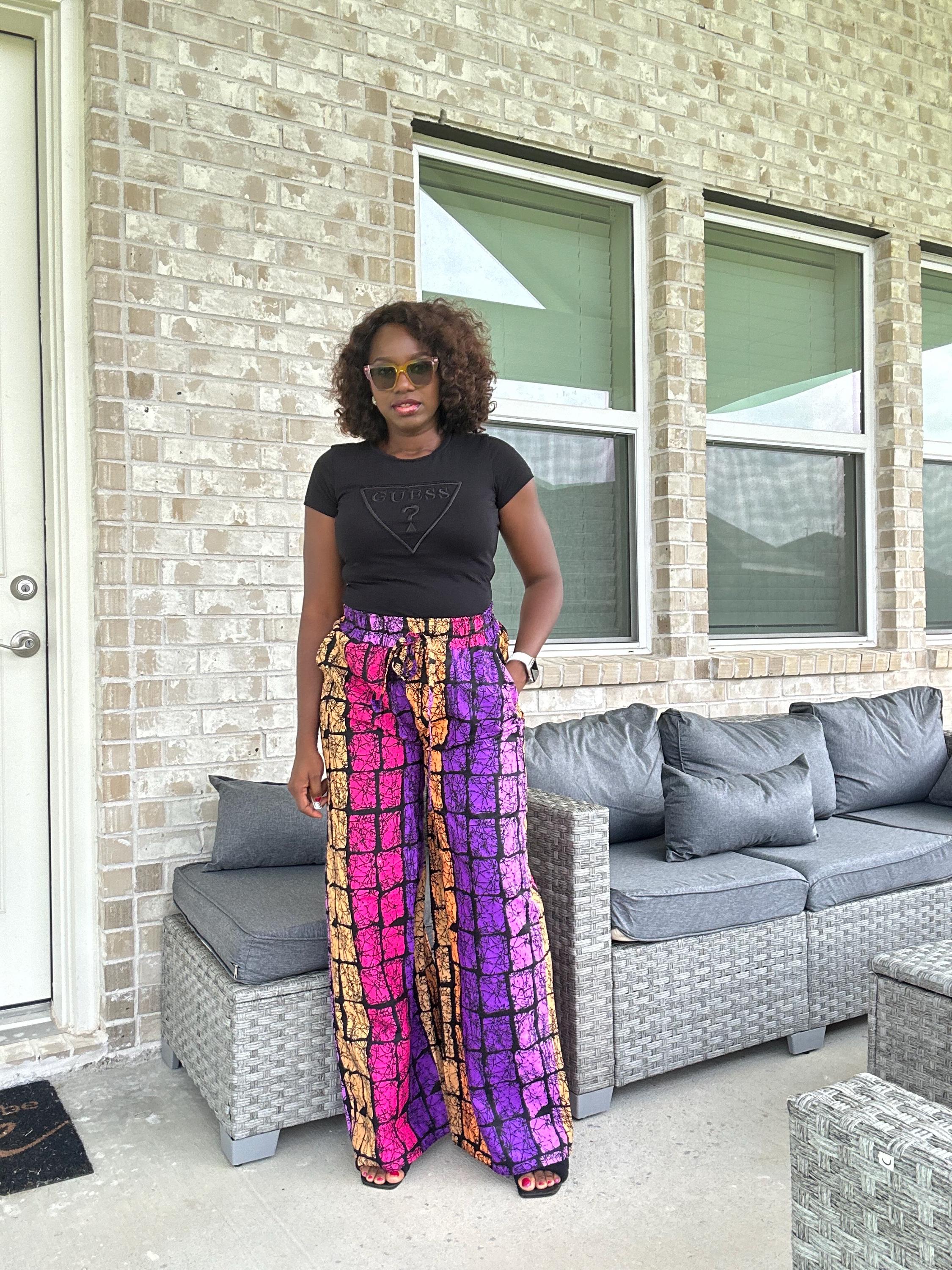 High Waist Ankara Pants: African Print Wide Leg Trousers