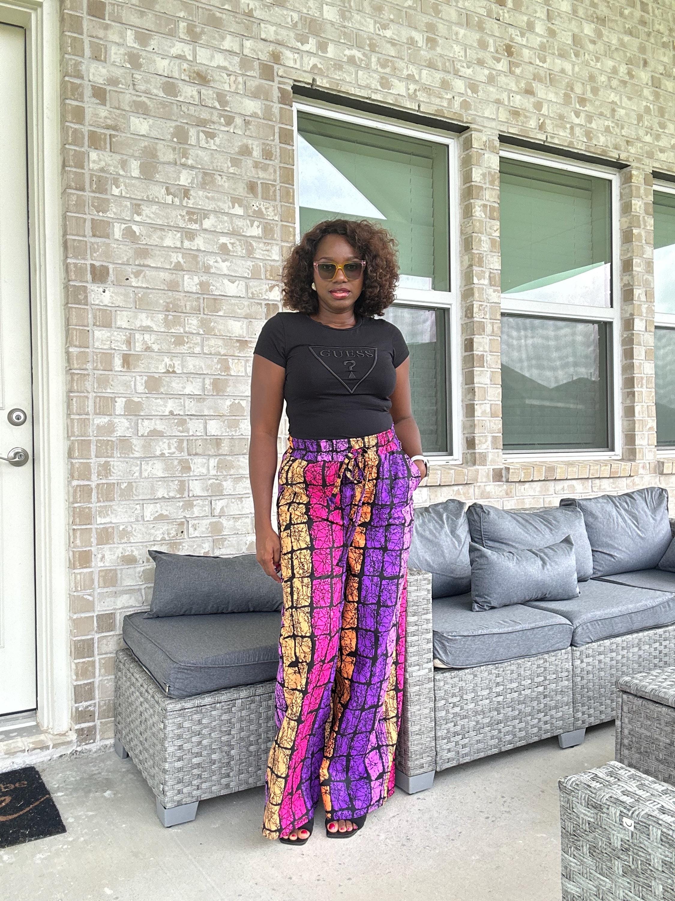High Waist Ankara Pants: African Print Wide Leg Trousers