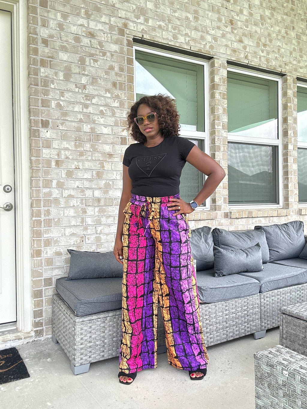 High Waist Ankara Pants: African Print Wide Leg Trousers