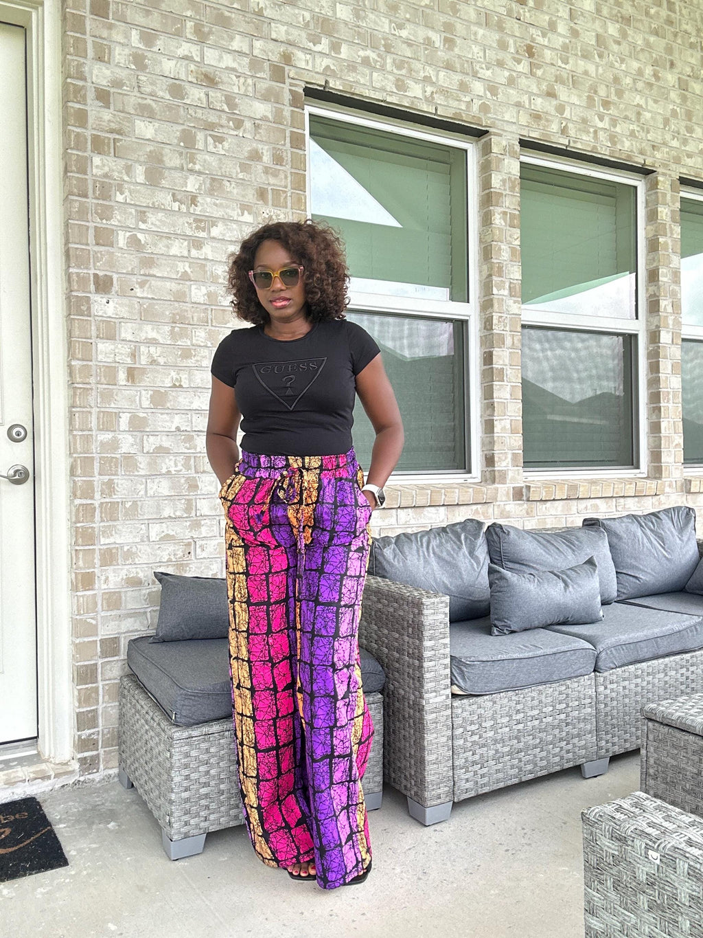 High Waist Ankara Pants: African Print Wide Leg Trousers