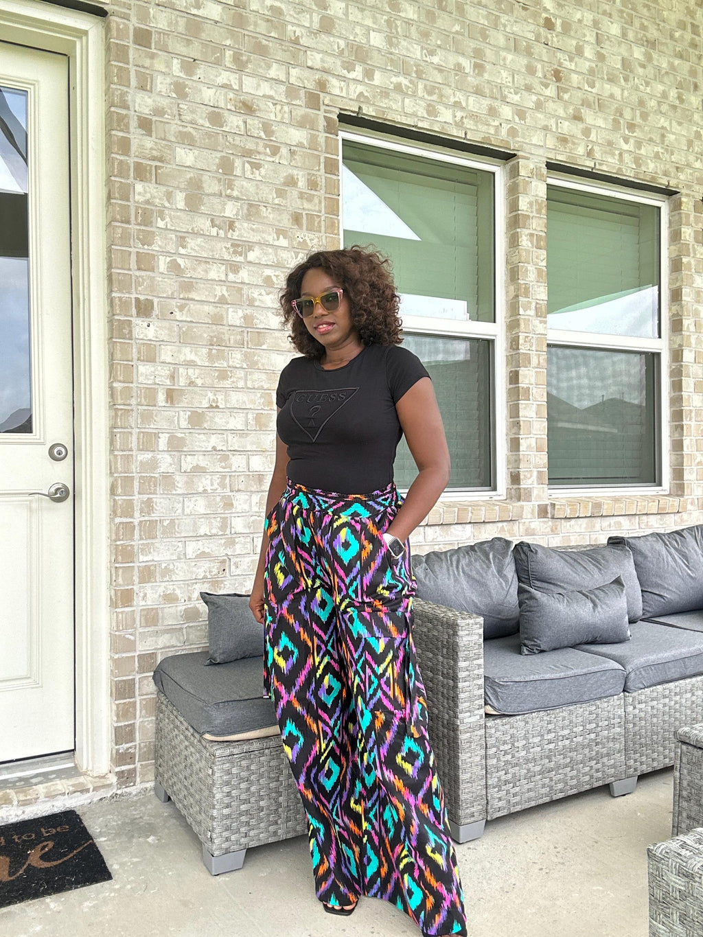 High Waist Ankara Pants: African Print Wide Leg Trousers