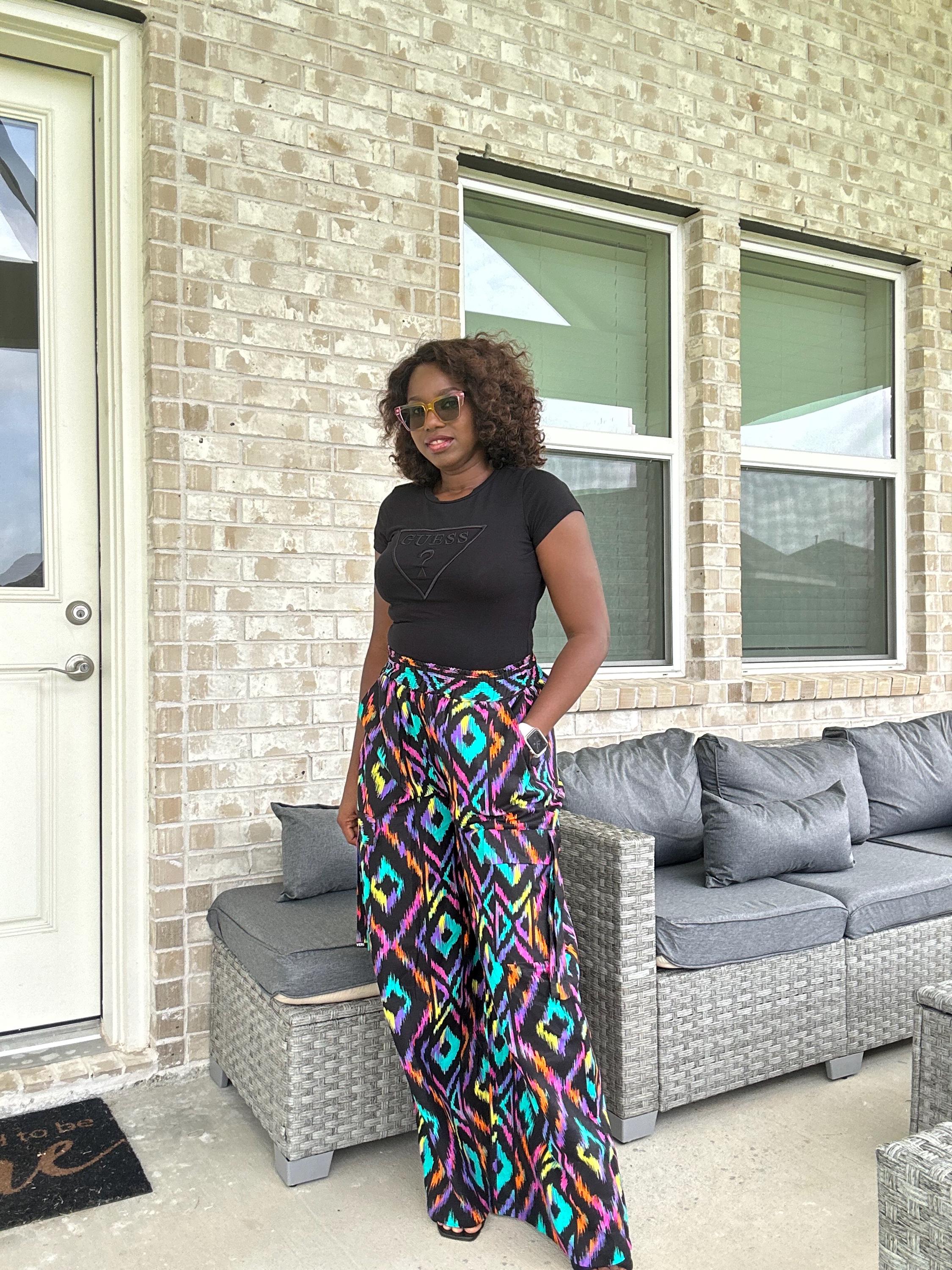 High Waist Ankara Pants: African Print Wide Leg Trousers