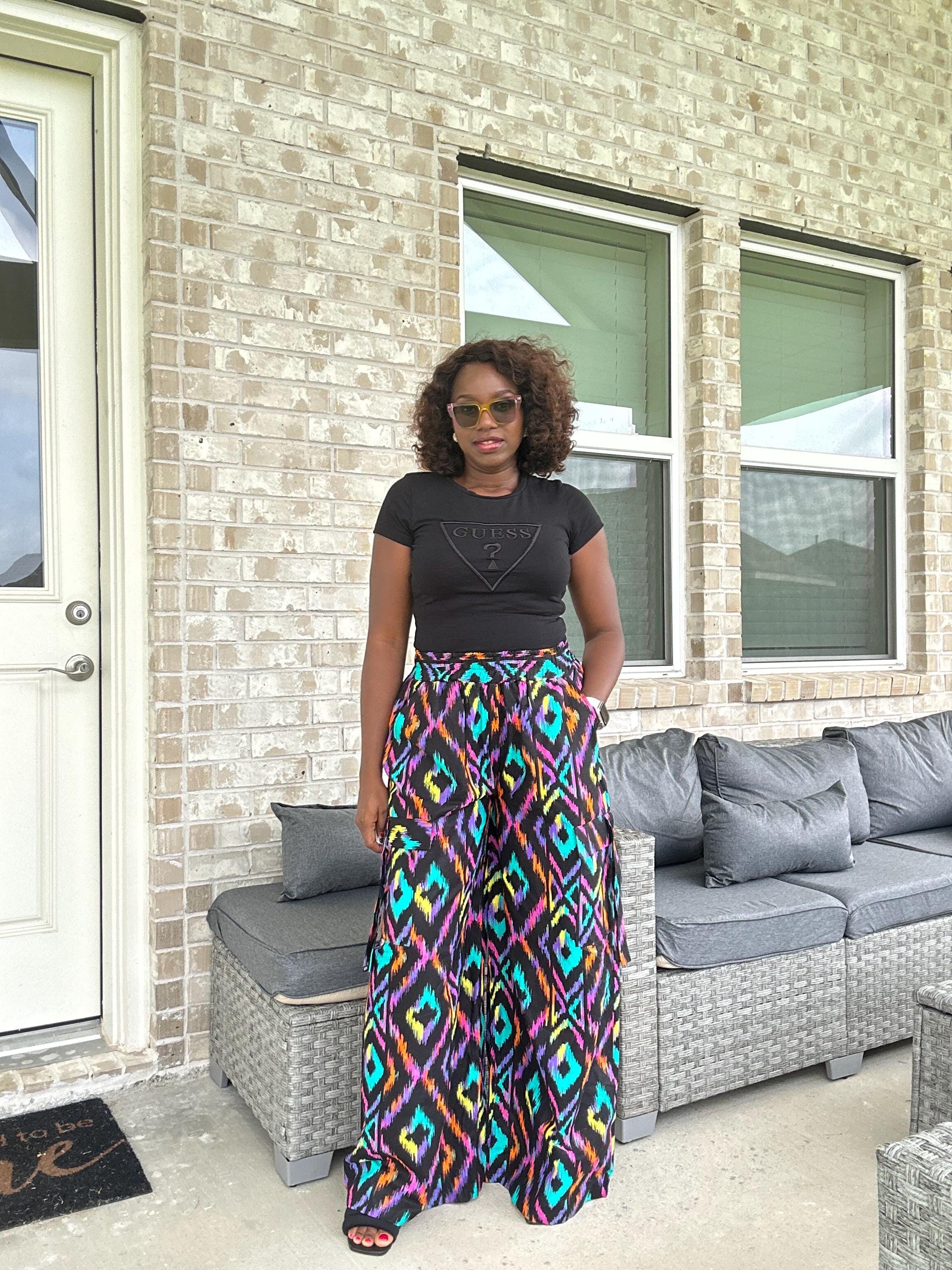 High Waist Ankara Pants: African Print Wide Leg Trousers