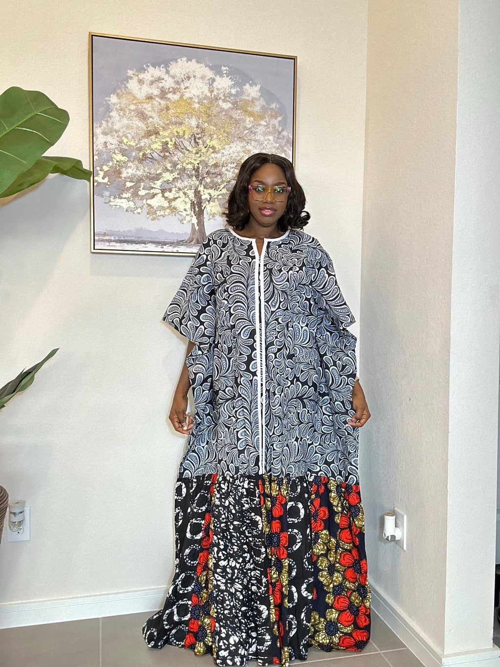 African Print Ankara Dress: Handmade Boho Fashion with Turban