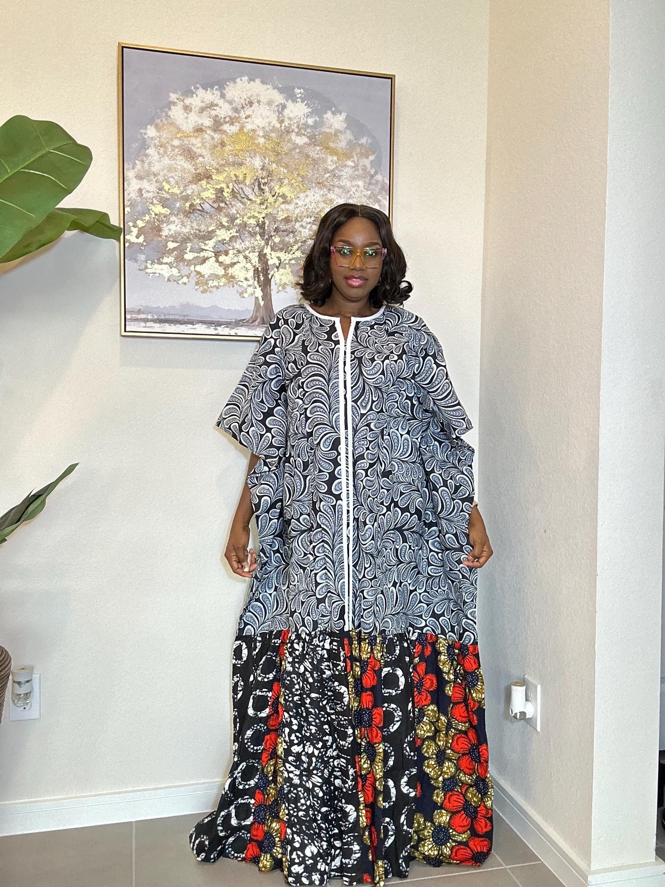 African Print Ankara Dress: Handmade Boho Fashion with Turban