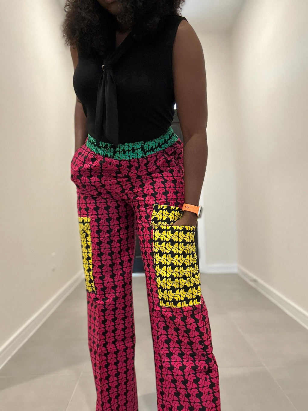 Handmade Ankara Cargo Pants: High Waist African Print Trousers