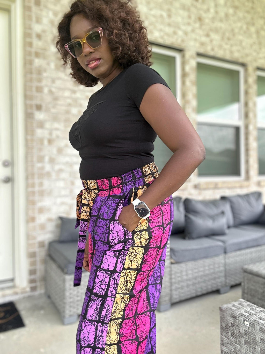 High Waist Ankara Pants: African Print Wide Leg Trousers