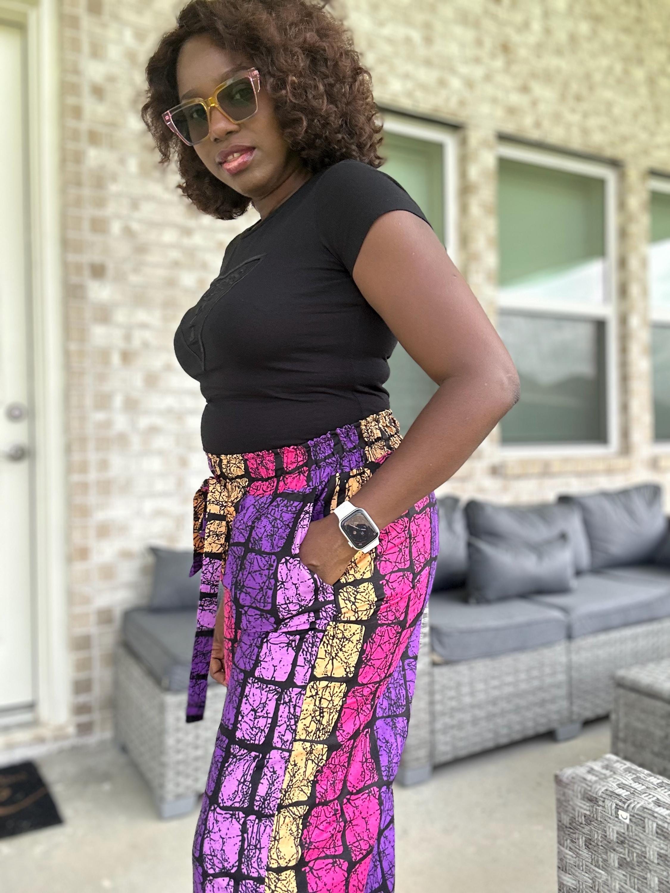 High Waist Ankara Pants: African Print Wide Leg Trousers