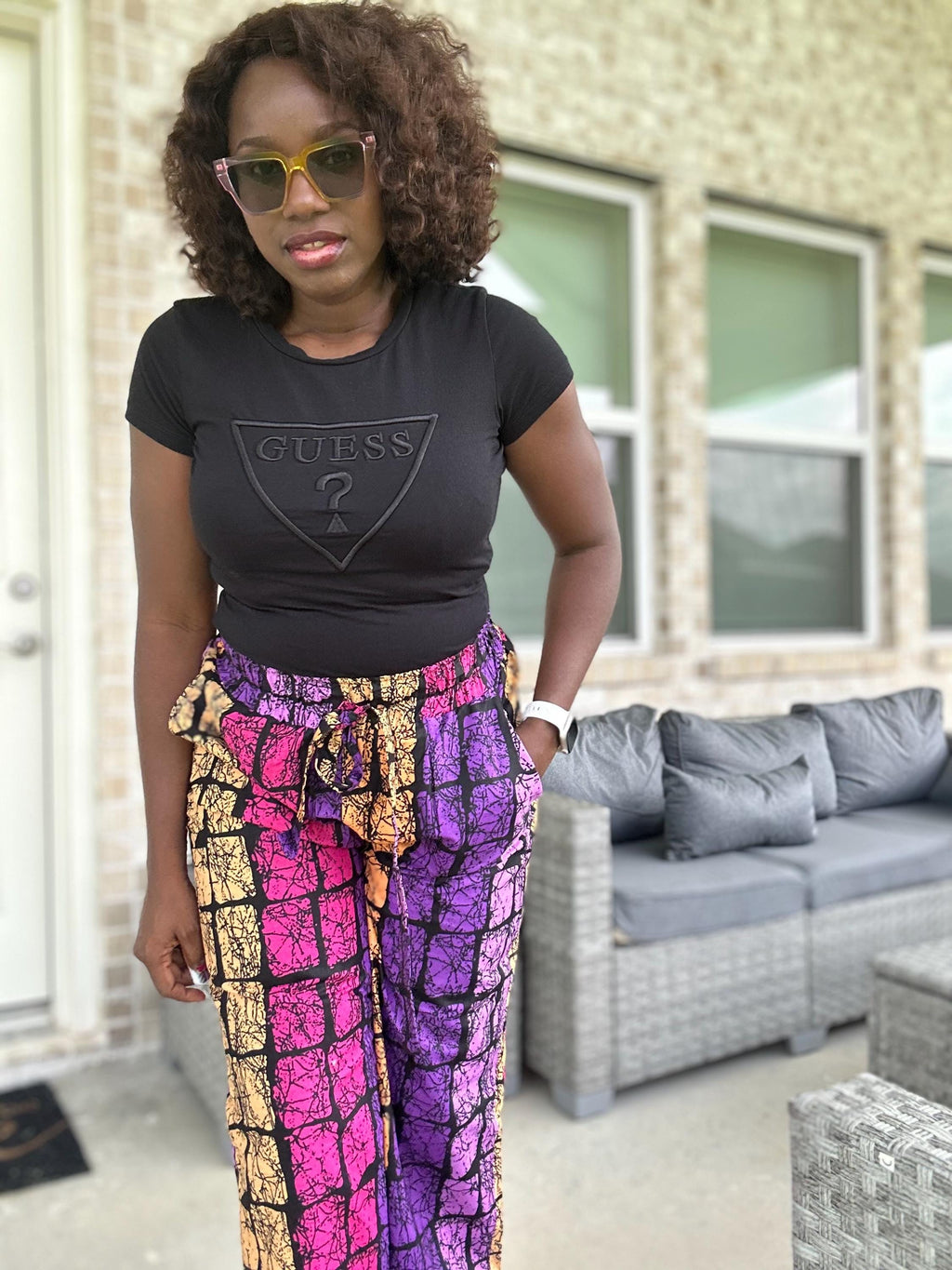 High Waist Ankara Pants: African Print Wide Leg Trousers