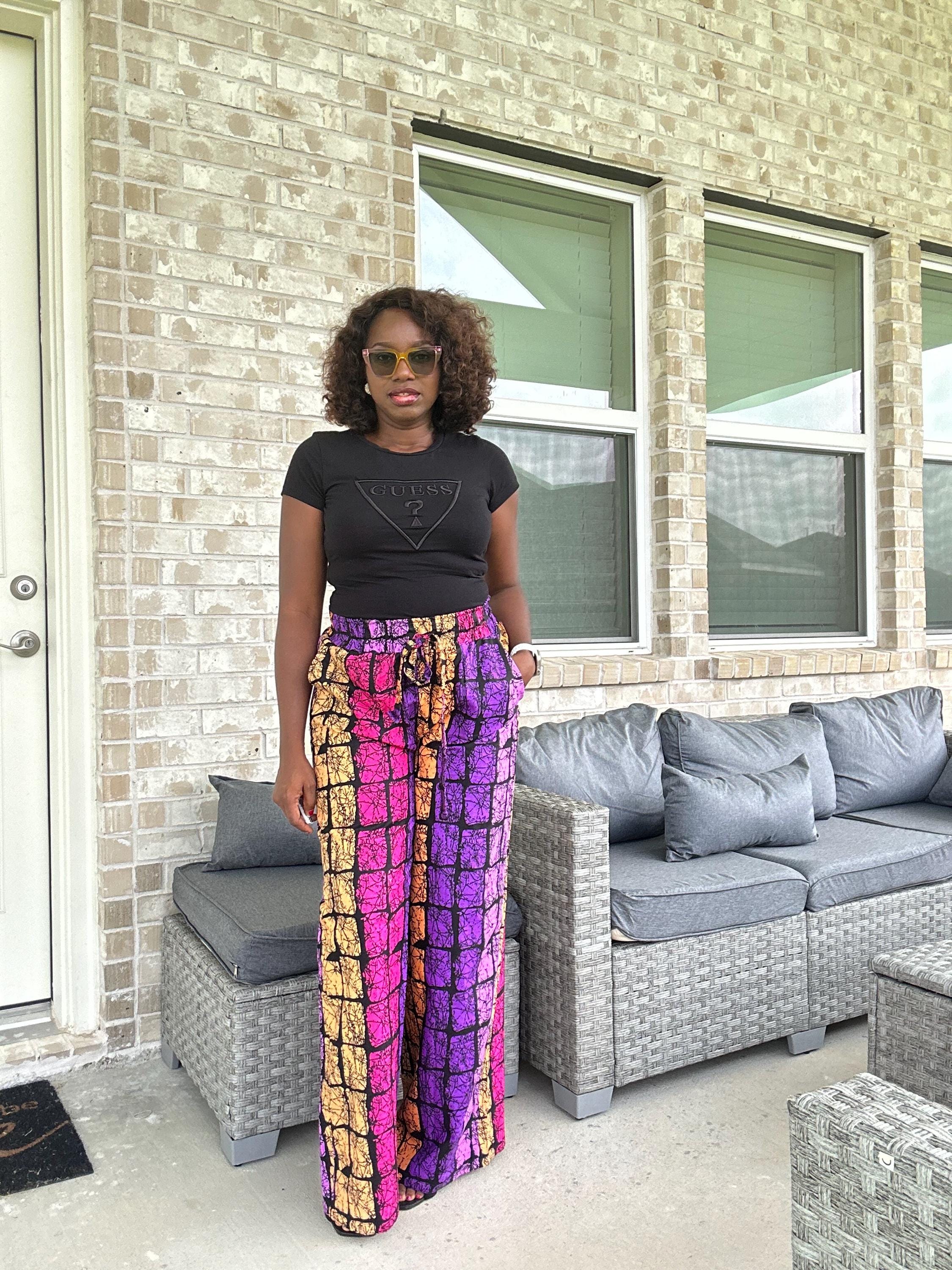 High Waist Ankara Pants: African Print Wide Leg Trousers