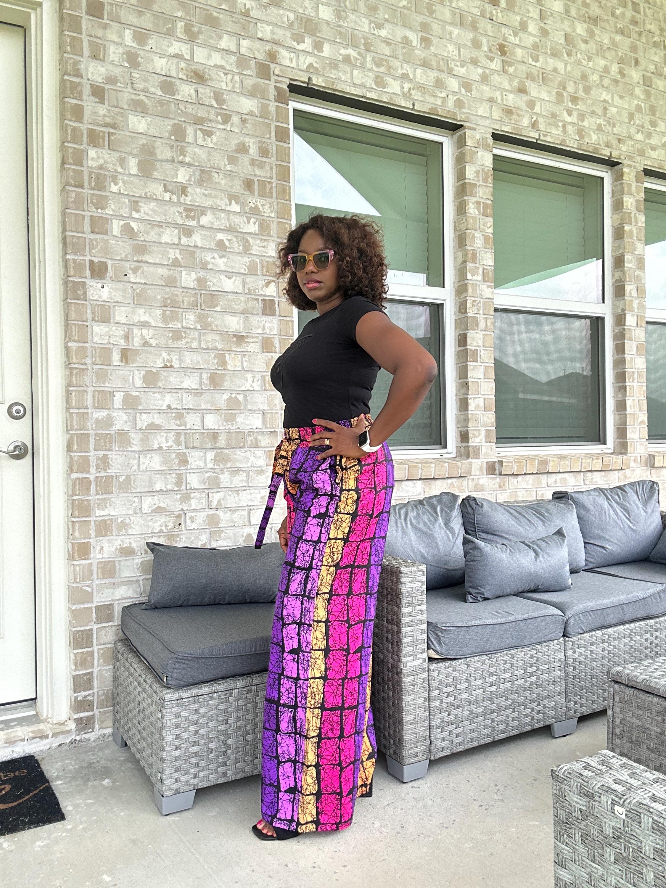 High Waist Ankara Pants: African Print Wide Leg Trousers
