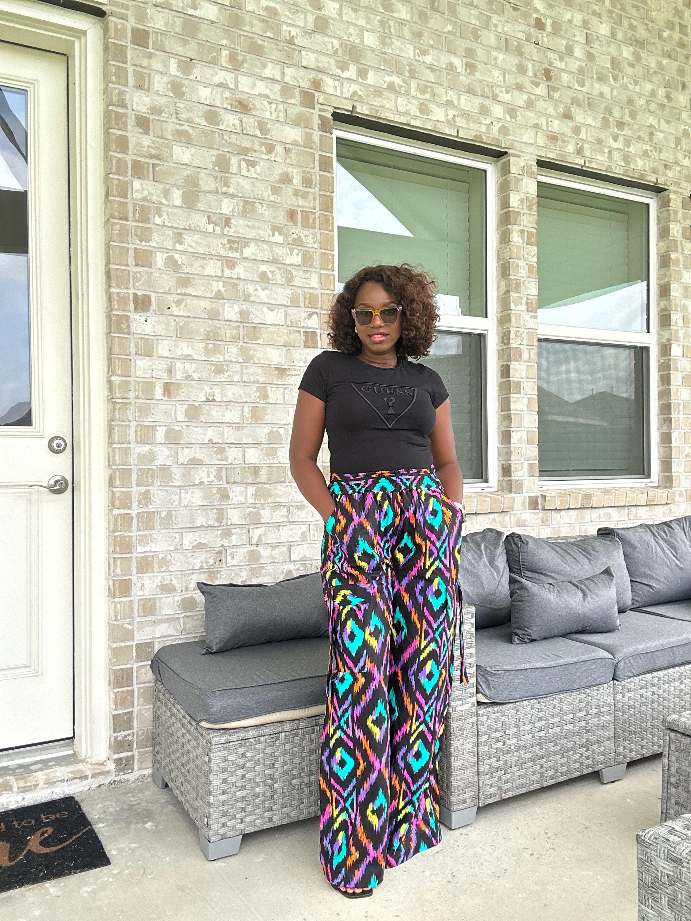 High Waist Ankara Pants: African Print Wide Leg Trousers