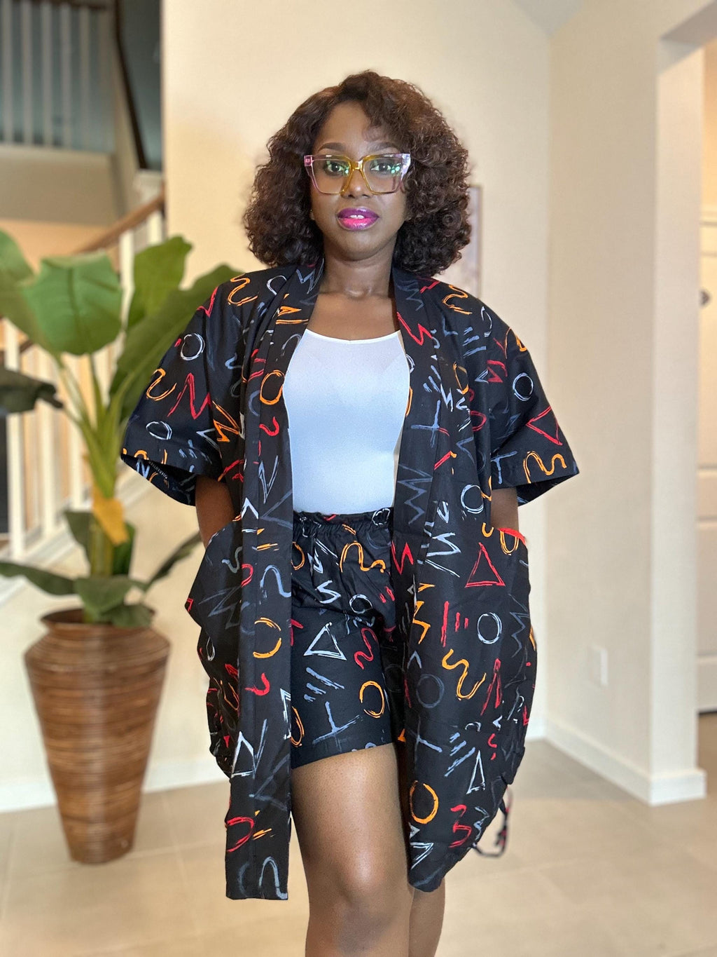 Ankara Kimono & Knicker Set: African Print Boho Lounge Outfit