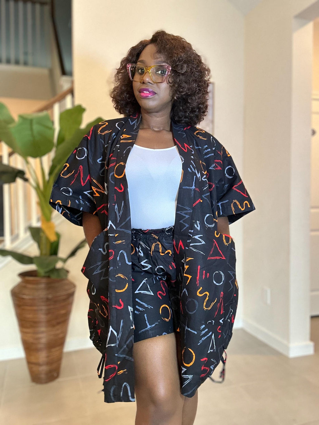 Ankara Kimono & Knicker Set: African Print Boho Lounge Outfit