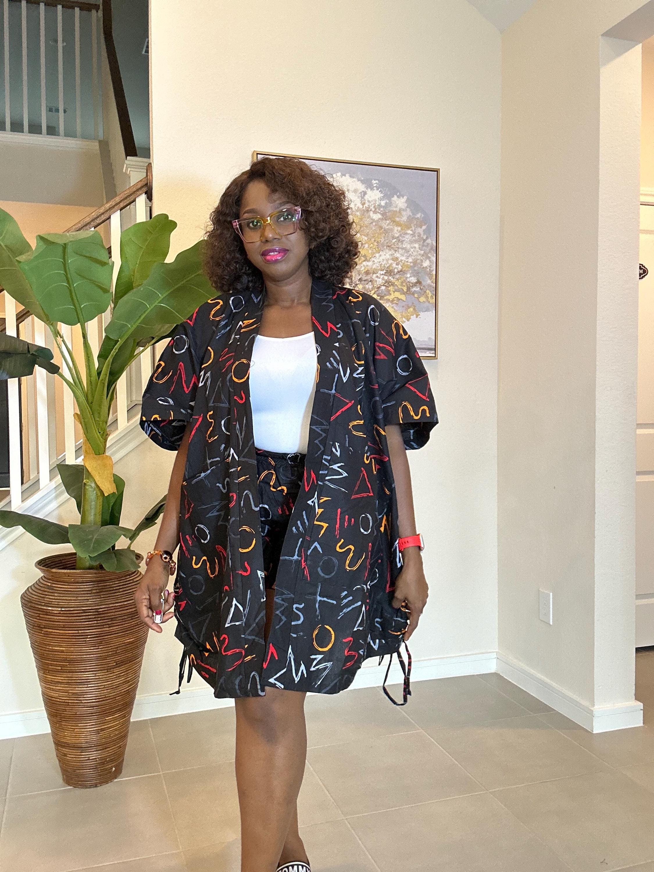 Ankara Kimono & Knicker Set: African Print Boho Lounge Outfit