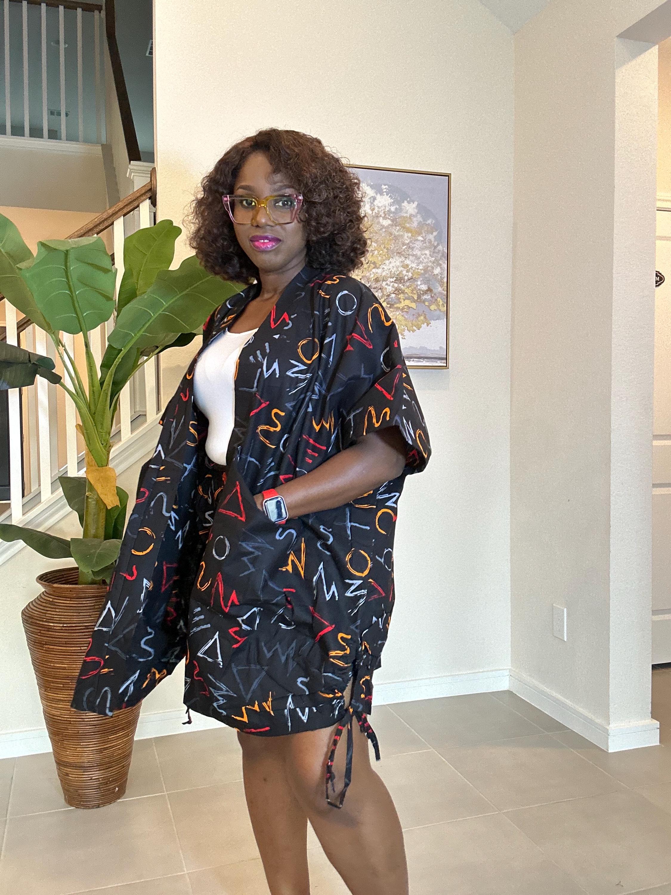 Ankara Kimono & Knicker Set: African Print Boho Lounge Outfit
