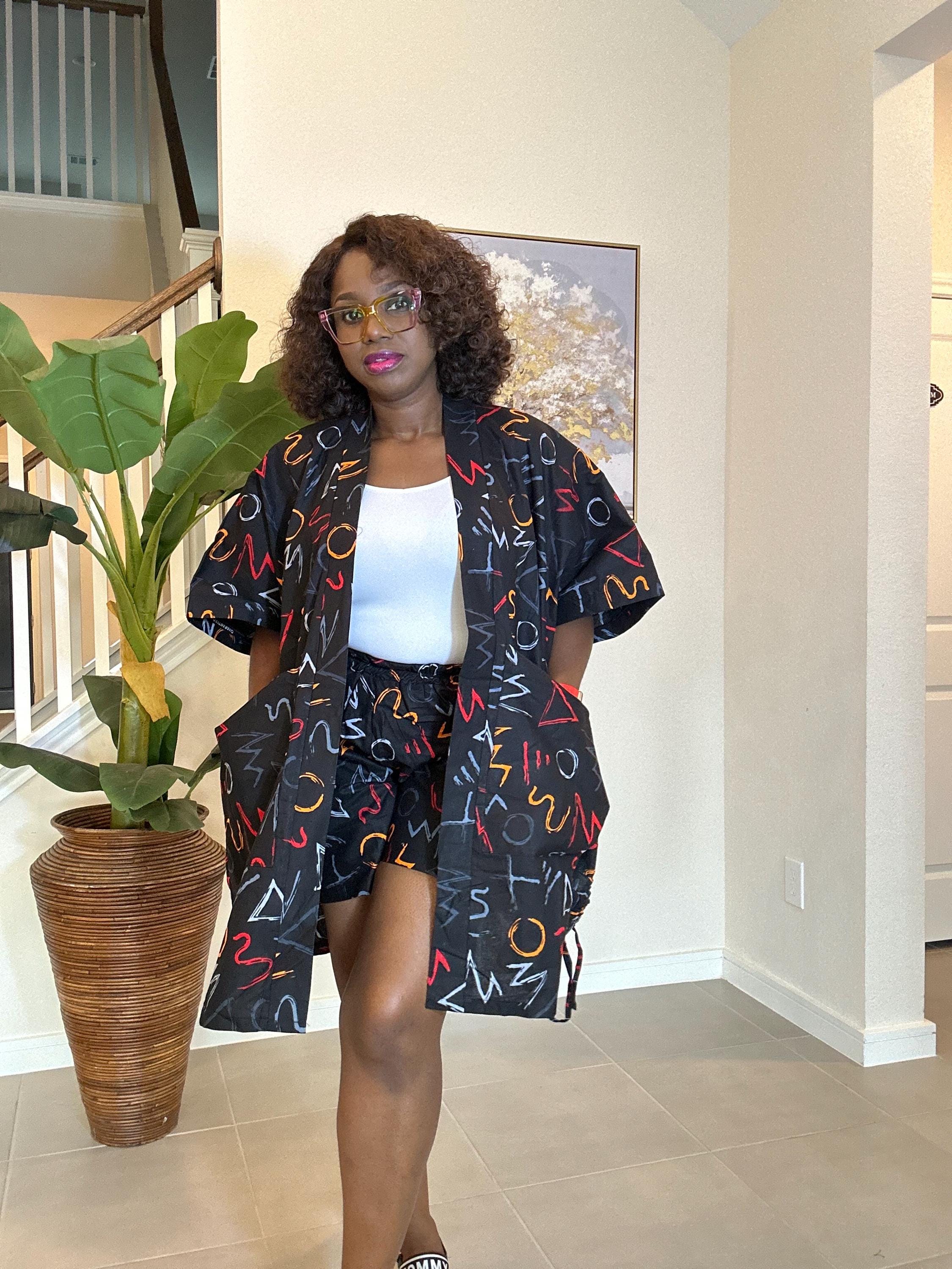 Ankara Kimono & Knicker Set: African Print Boho Lounge Outfit