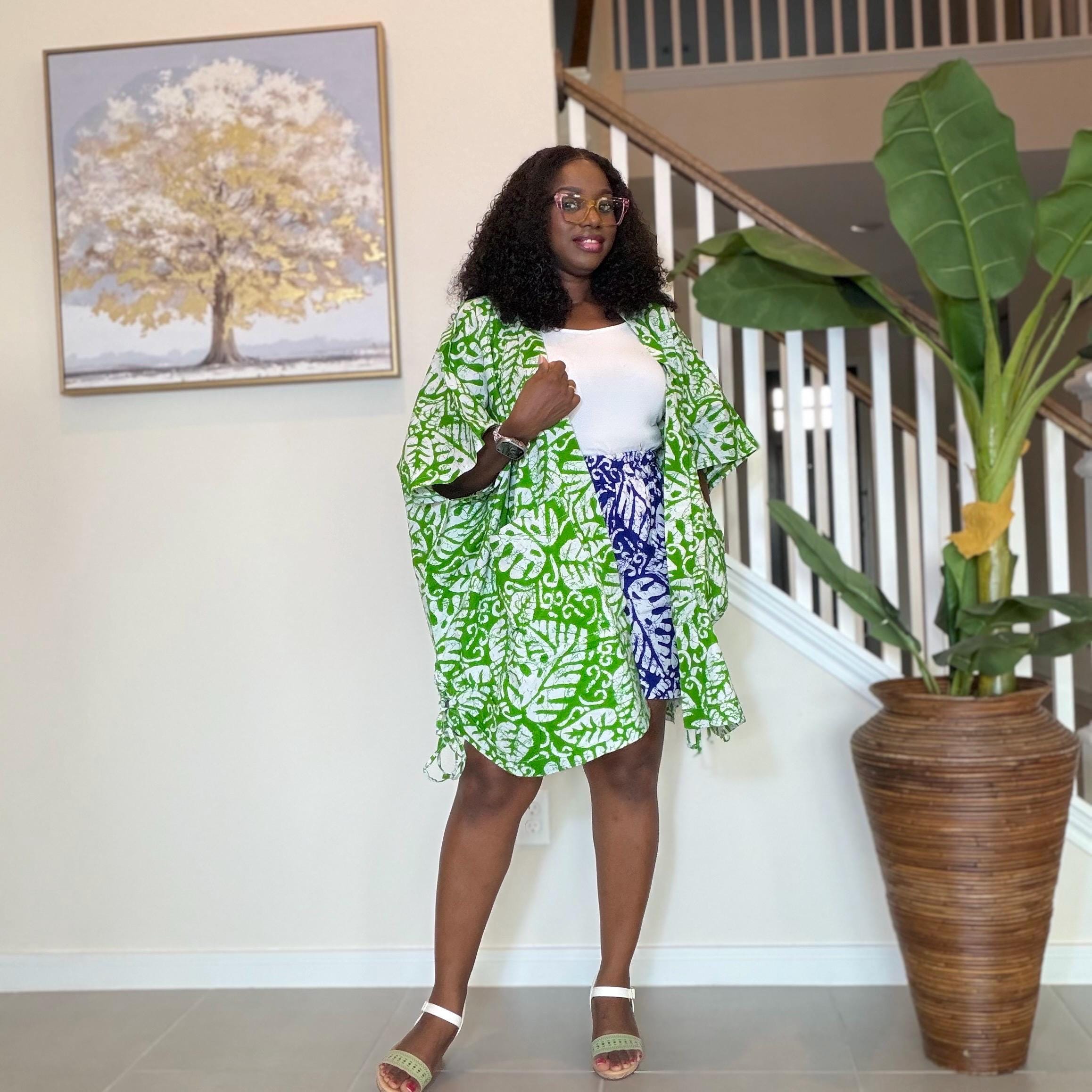 Ankara Kimono and Knicker Set: African Print Boho Lounge Outfit