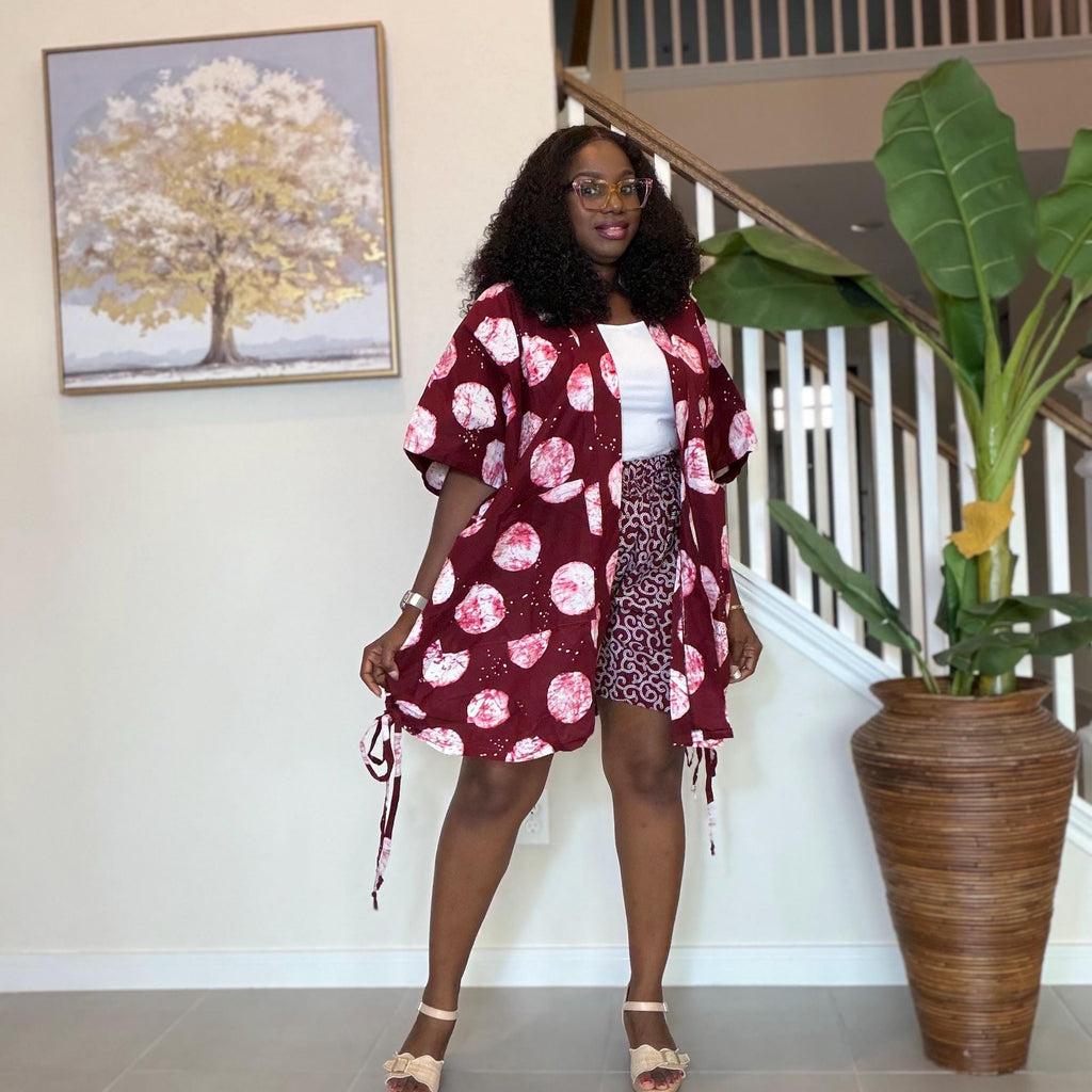 Ankara Kimono and Knicker Set: African Print 2-Piece Boho Outfit