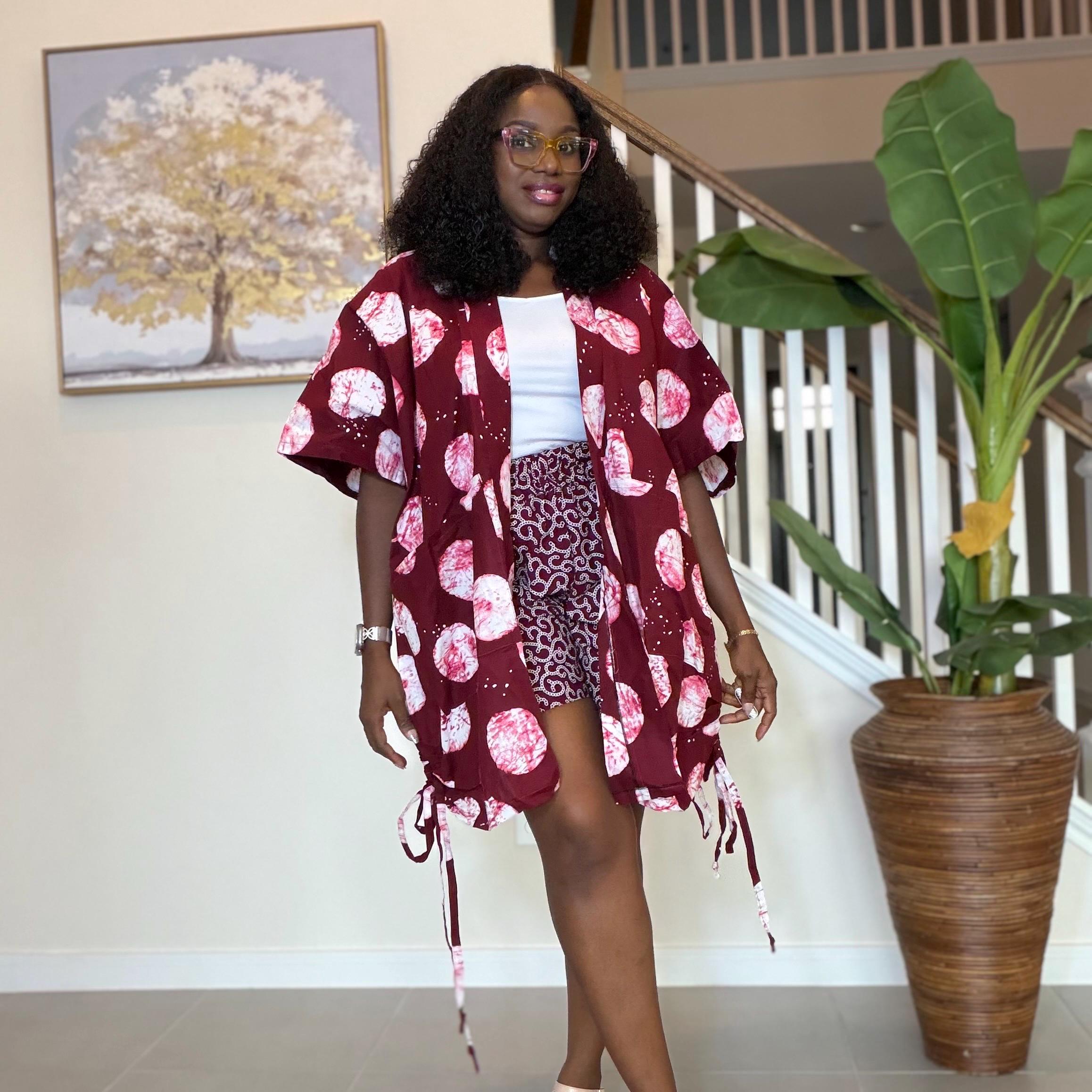 Ankara Kimono and Knicker Set: African Print 2-Piece Boho Outfit
