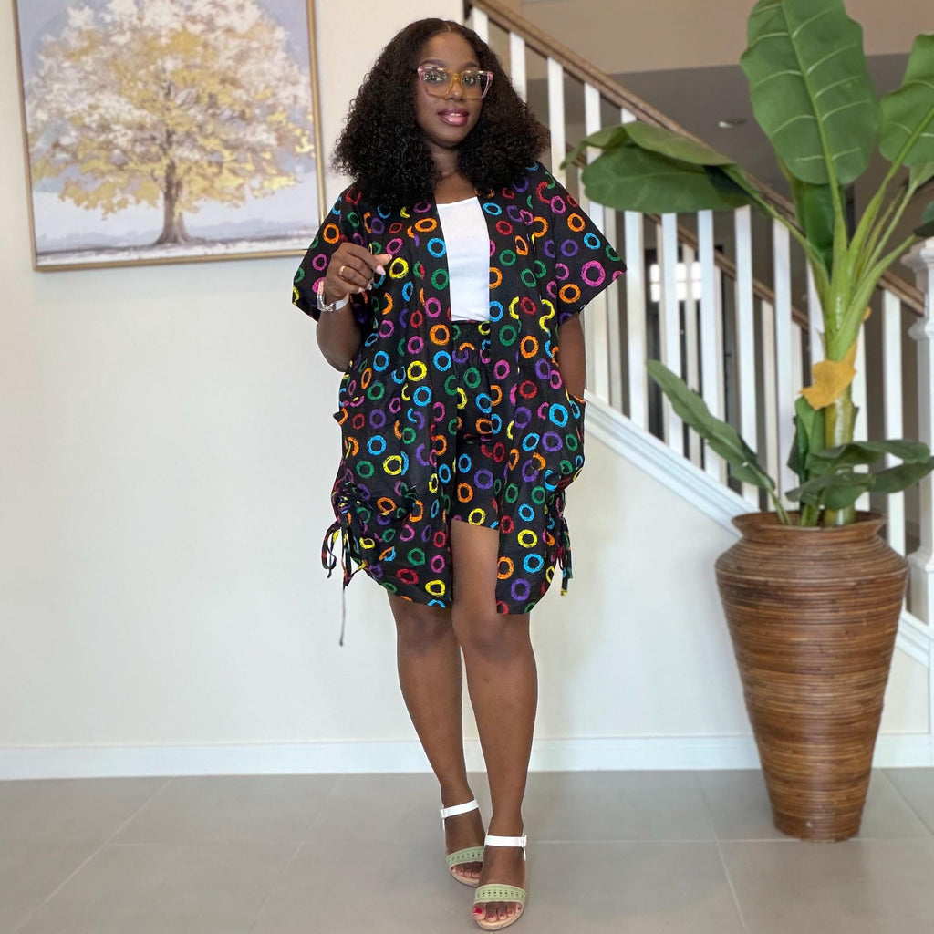Ankara Kimono and Knicker Set: African Print Boho Lounge Outfit