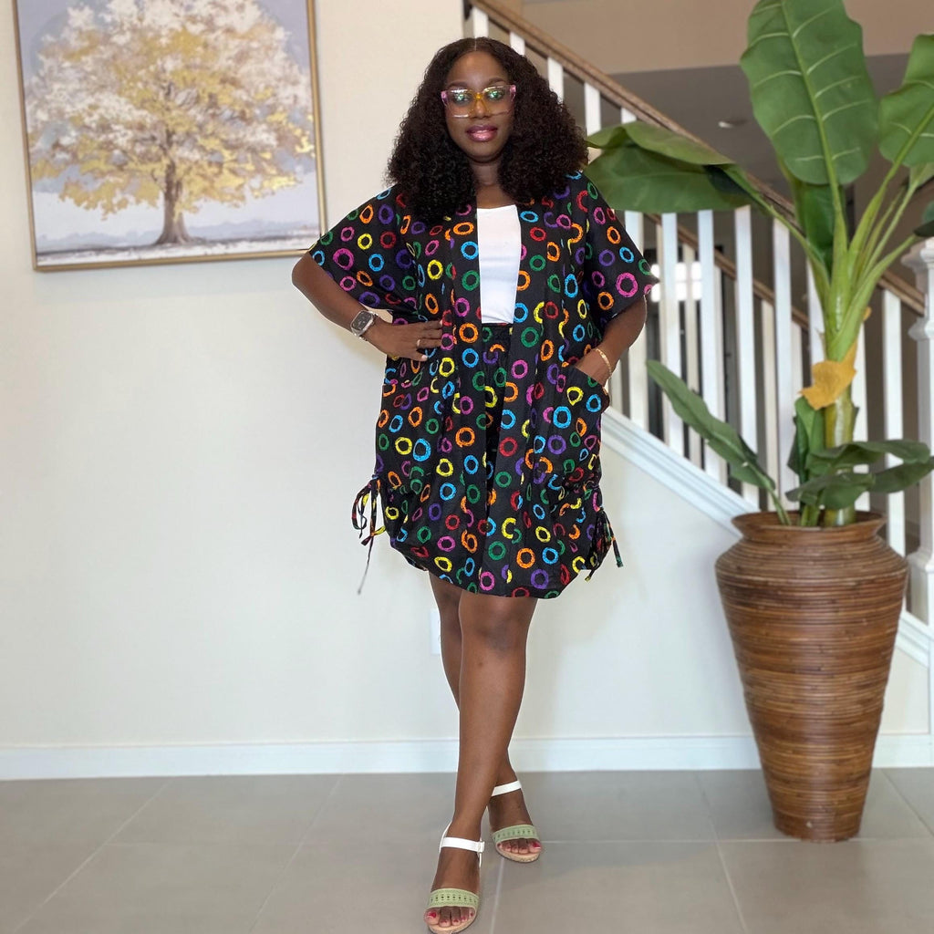 Ankara Kimono and Knicker Set: African Print Boho Lounge Outfit